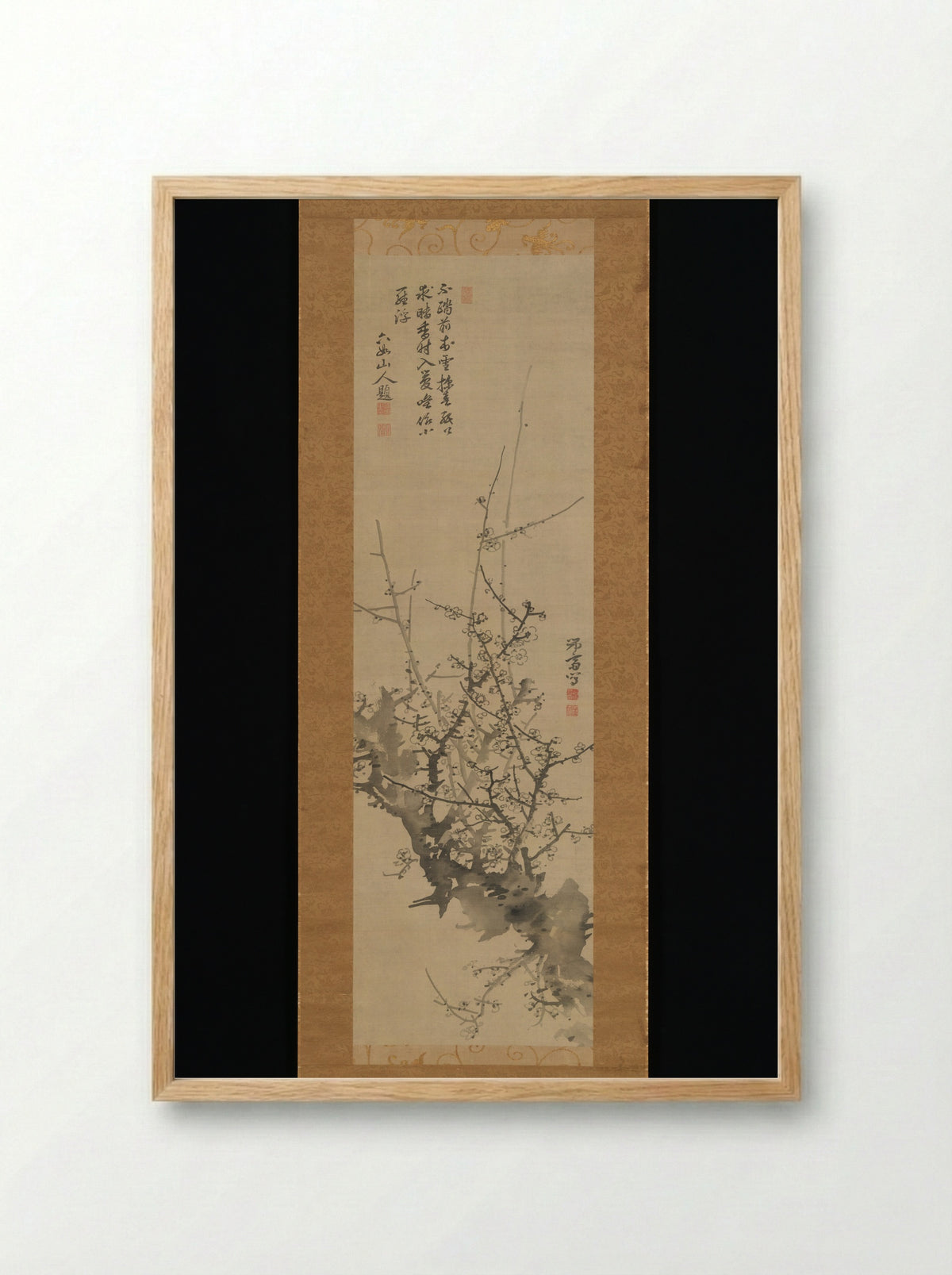 Plum Blossoms - Minagawa Kien - Framed Print Wood
