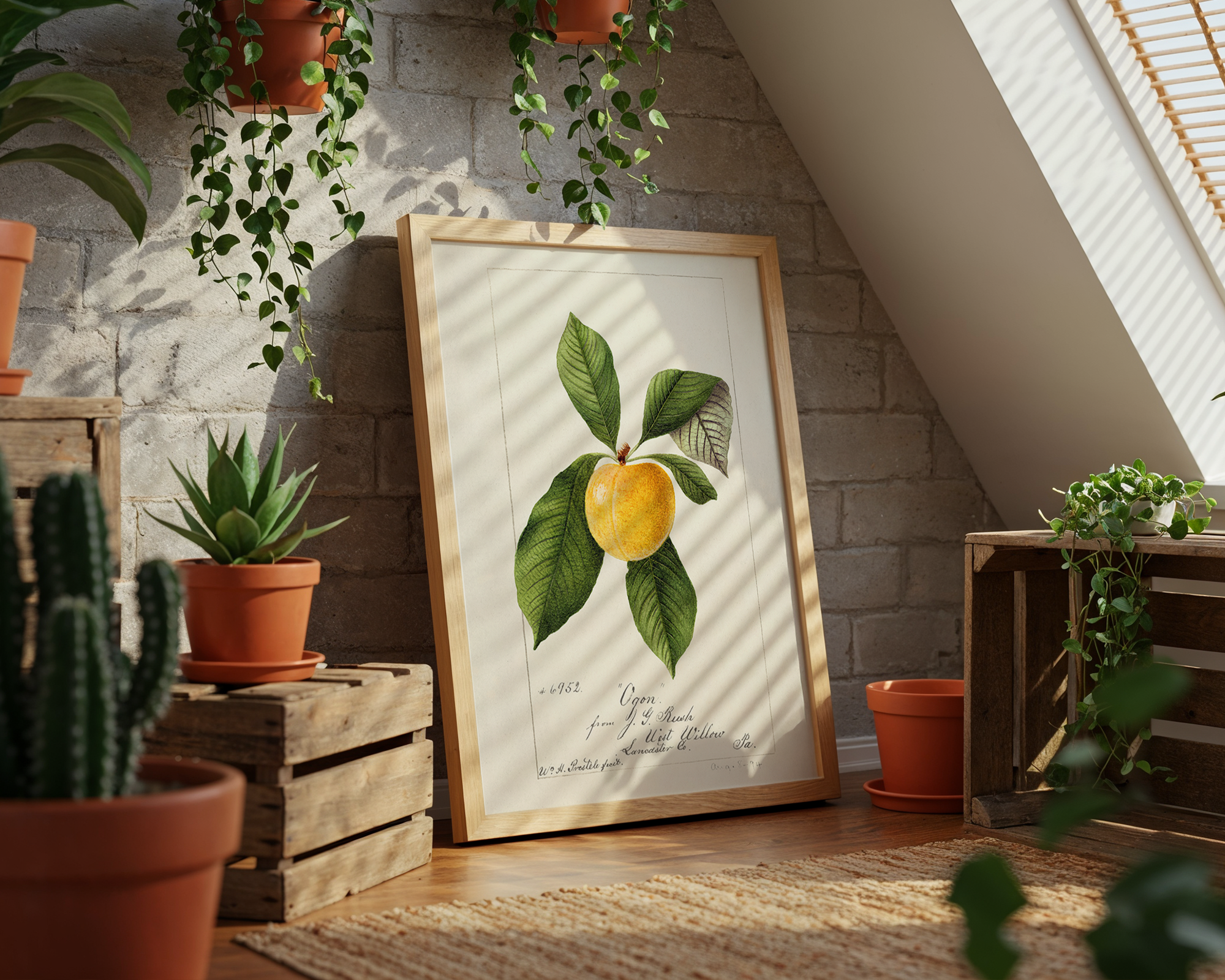 Plum-(Prunus-Domestica)-(1894)-by-William-Henry-Prestele mockup