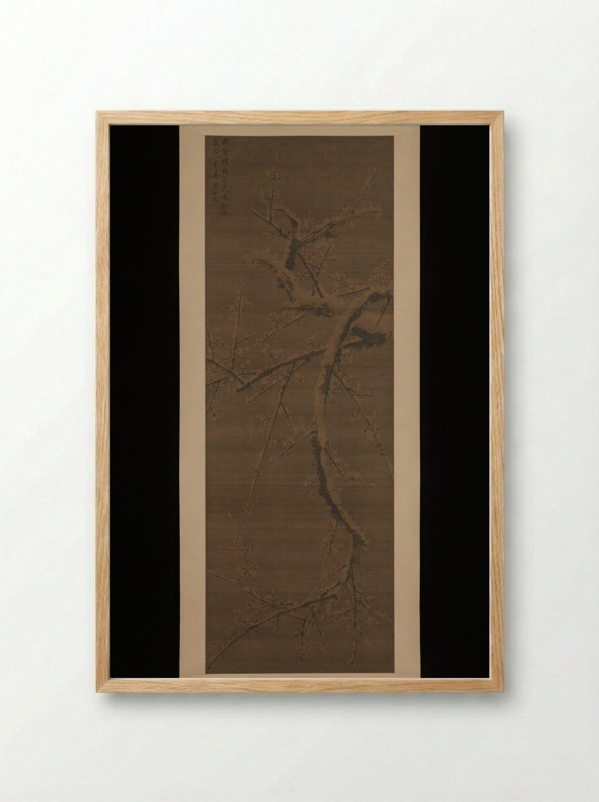 Plum in Snow - Liu Shiru - Framed Print Wood