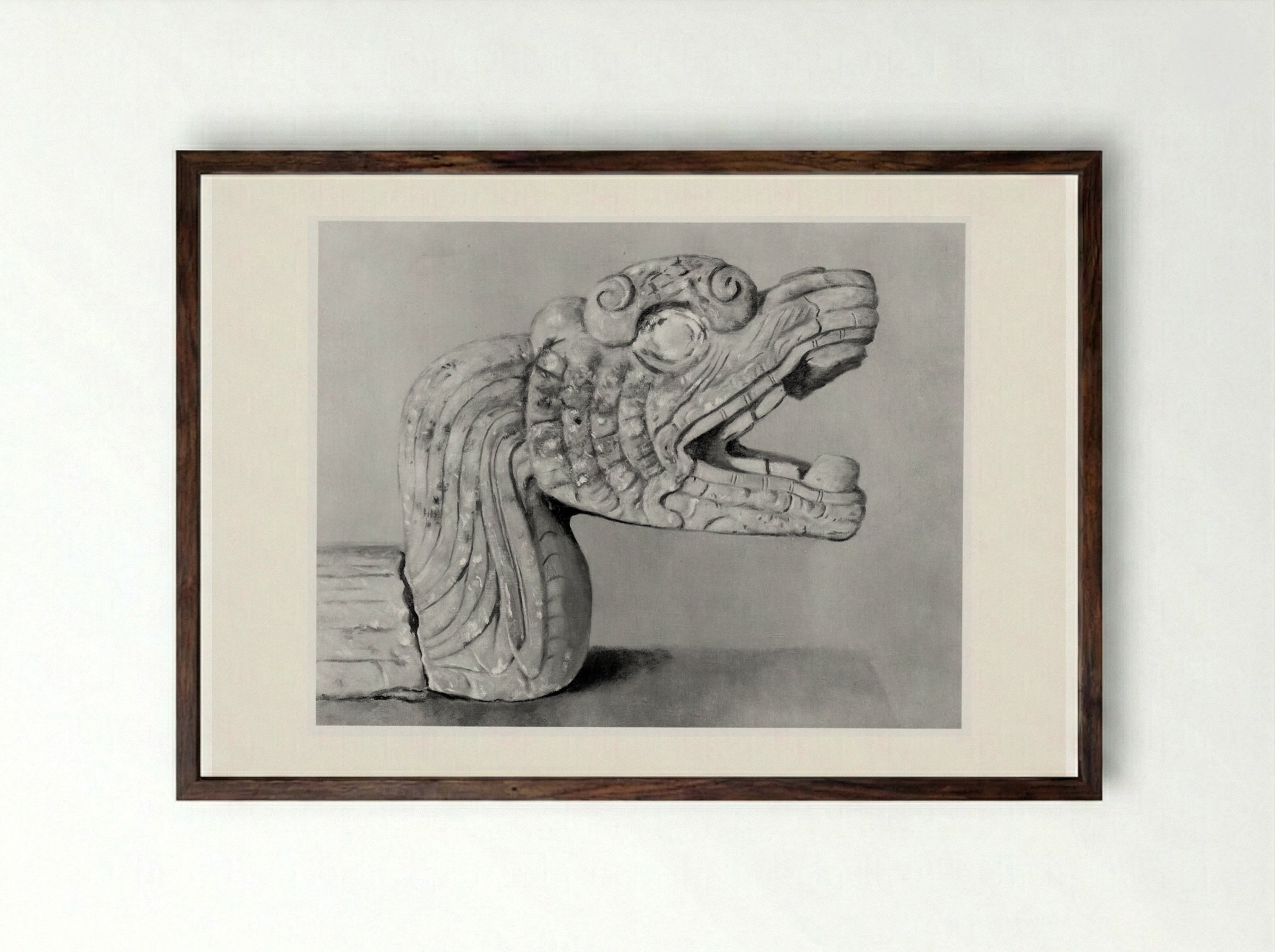 Plumed Serpent - Joseph Lindon Smith - Framed Print Dark Wood