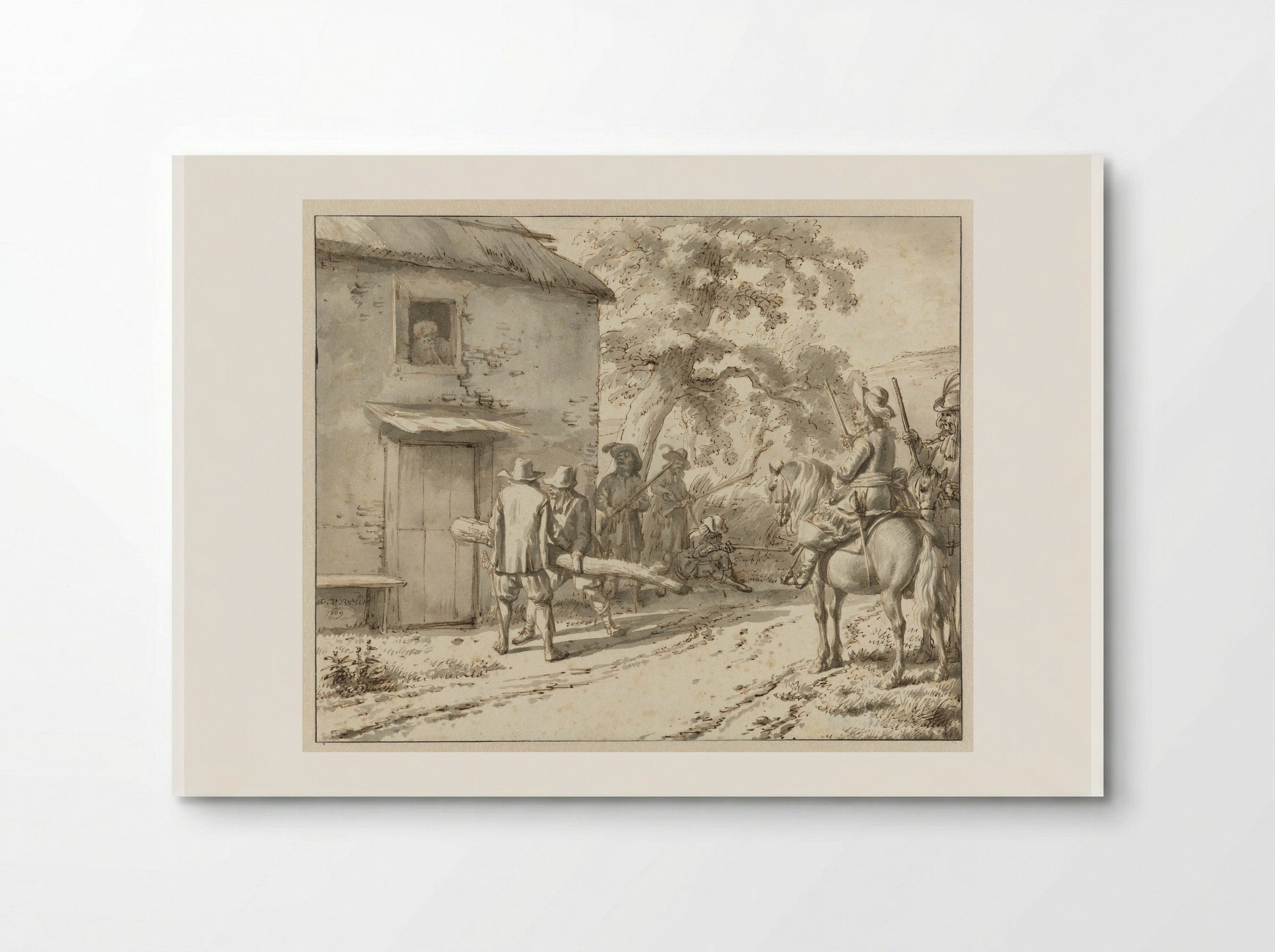 Plundering Soldiers at a Farmhouse - Adriaen van de Velde - Poster
