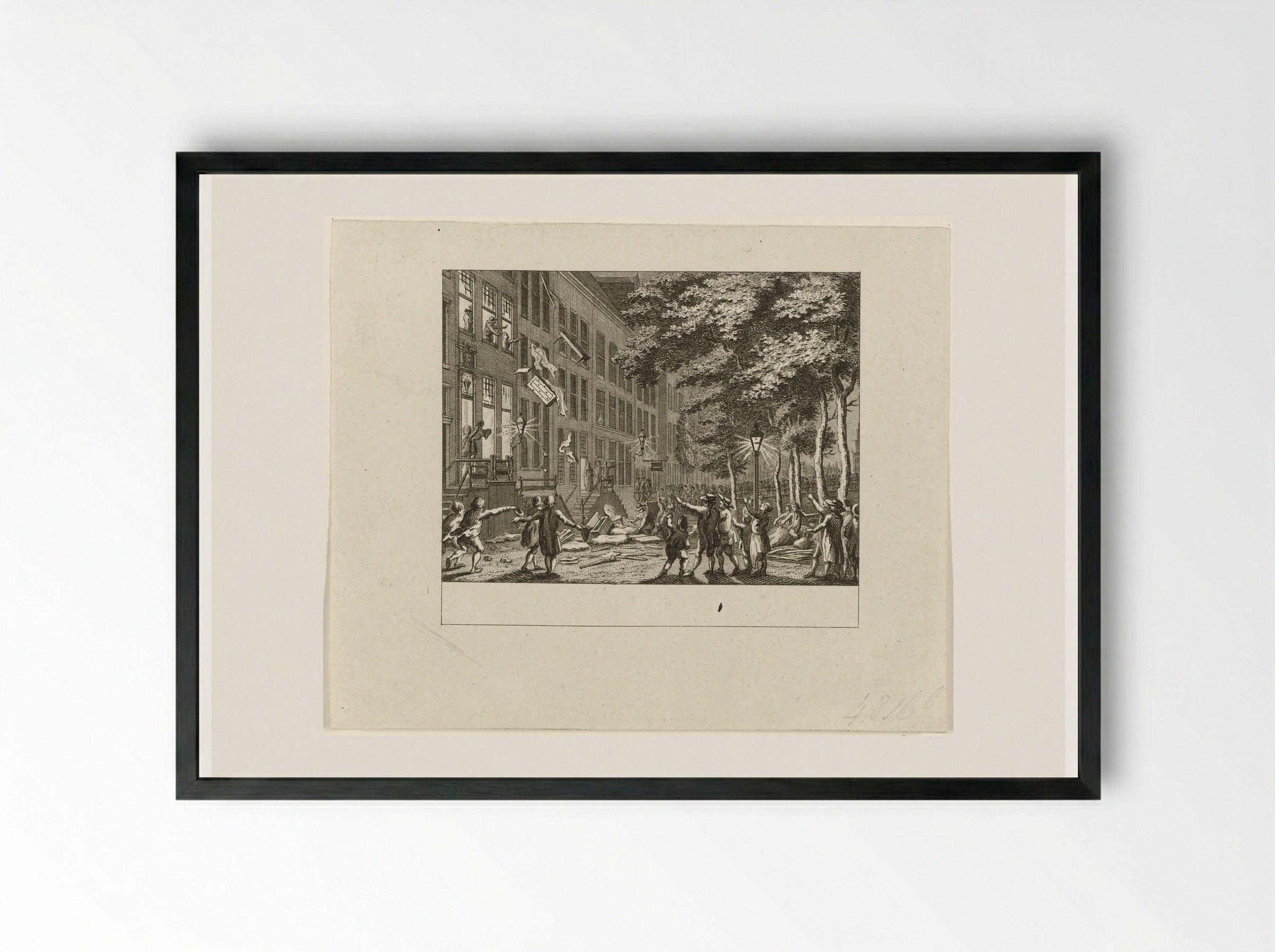 Plundering van het huis van burgemeester Joachim Rendorp - Cornelis Brouwer - Framed Print Black