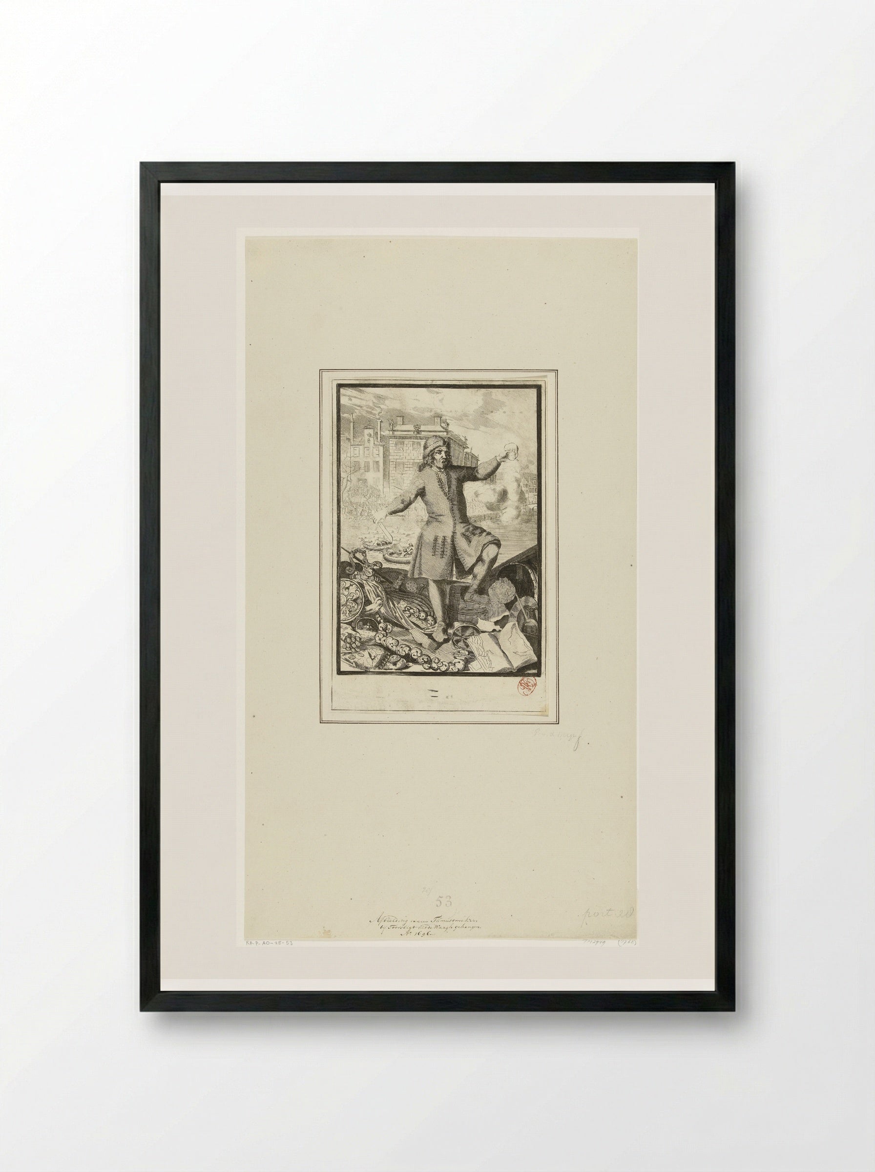 Plundering van huizen tijdens het aansprekeroproer - Pieter van den Berge - Framed Print Black