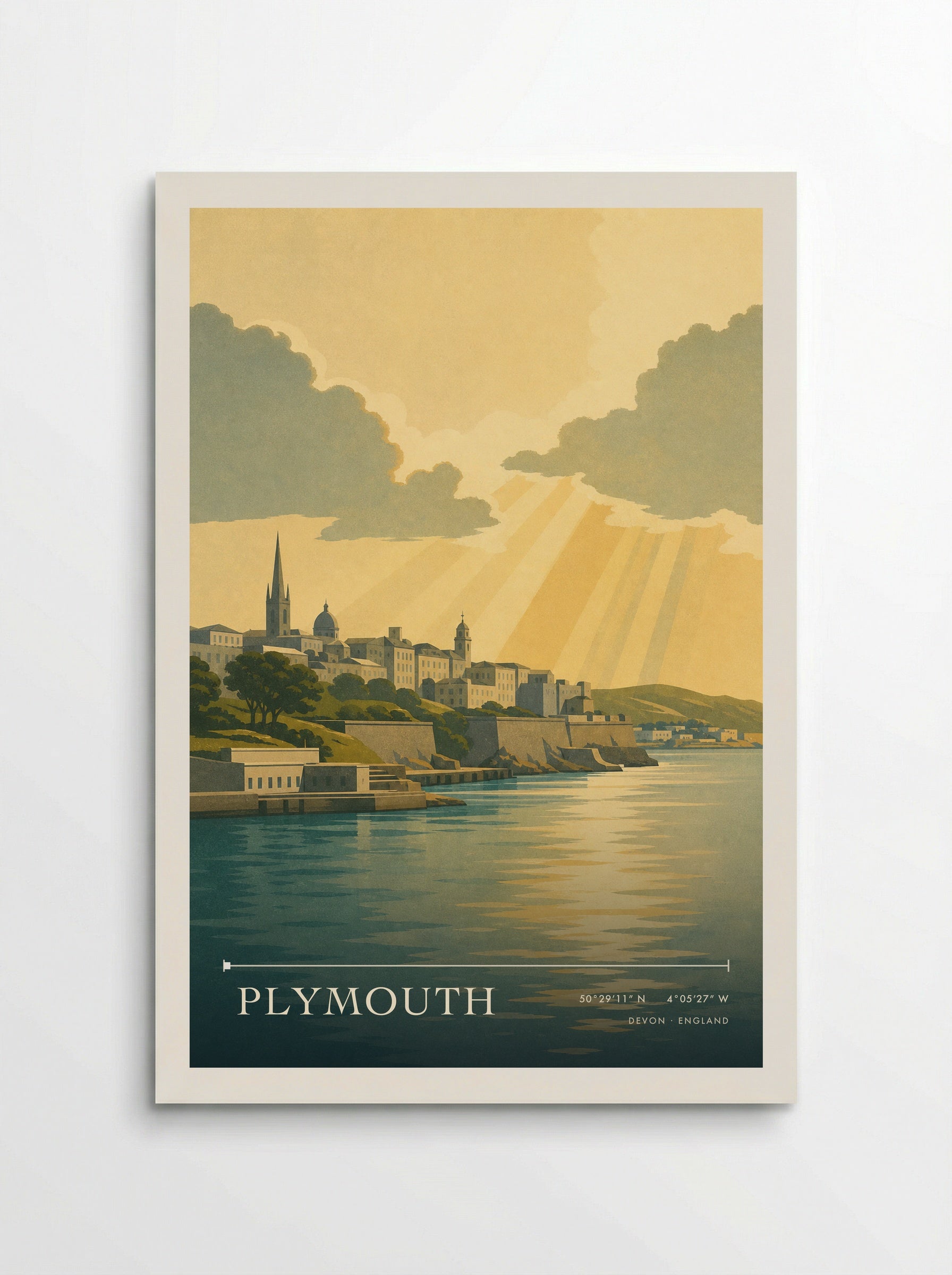 Plymouth Devon England Travel Poster - Poster