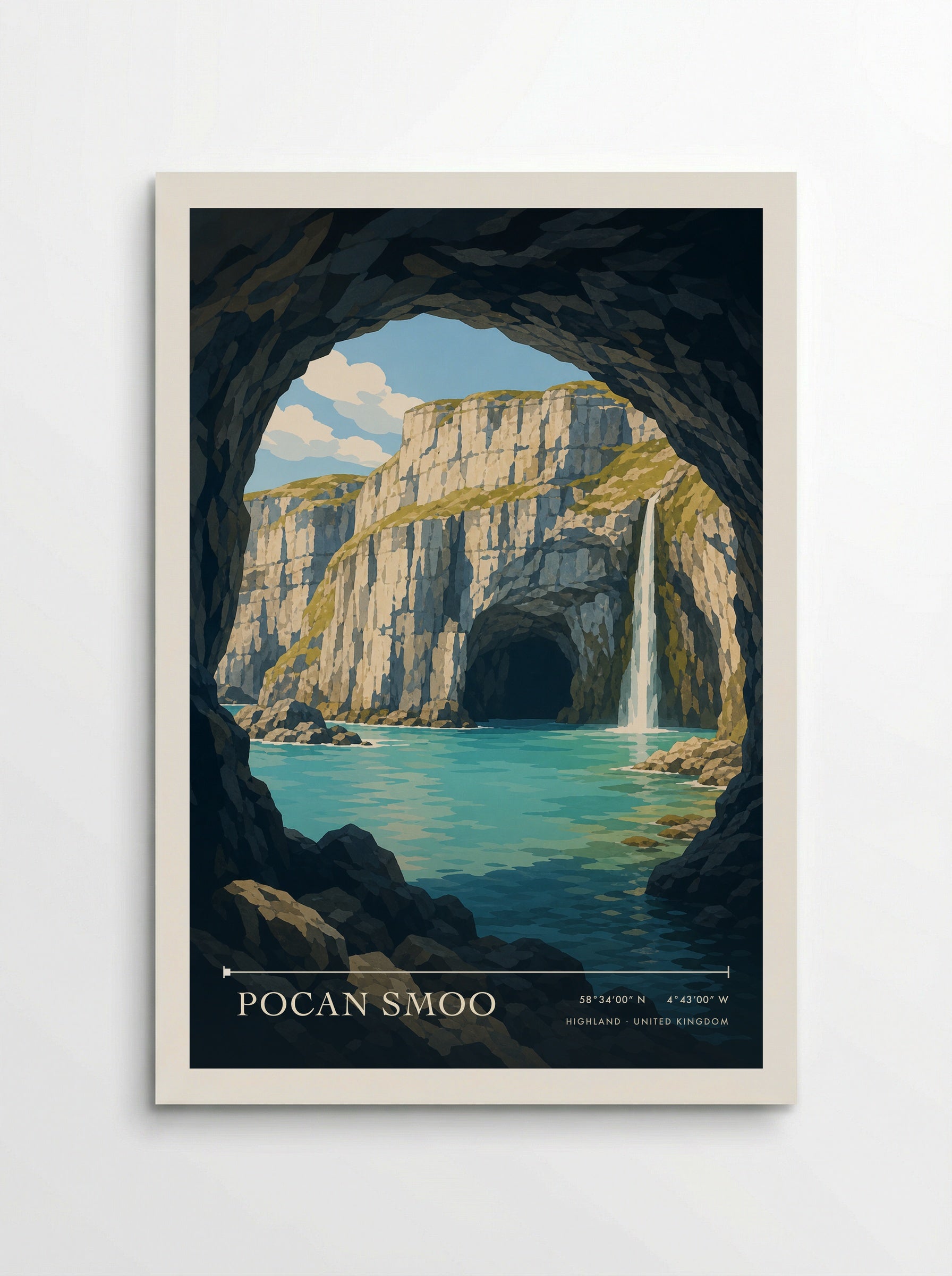 Pocan Smoo Highland United Kingdom Travel Poster - Poster