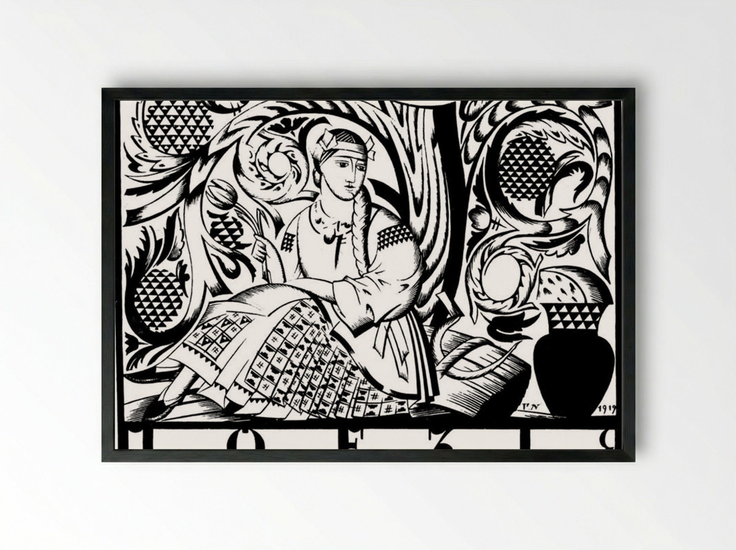 Poetry (Headpiece to magazine 'Art') - Heorhiy Narbut - Framed Print Black