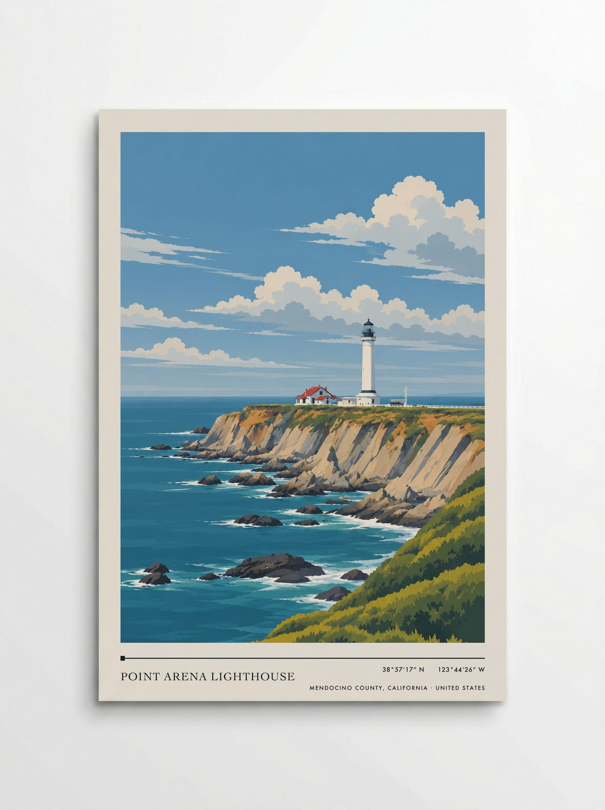 Point Arena Lighthouse, Mendocino County, California | Travel Poster - Poster