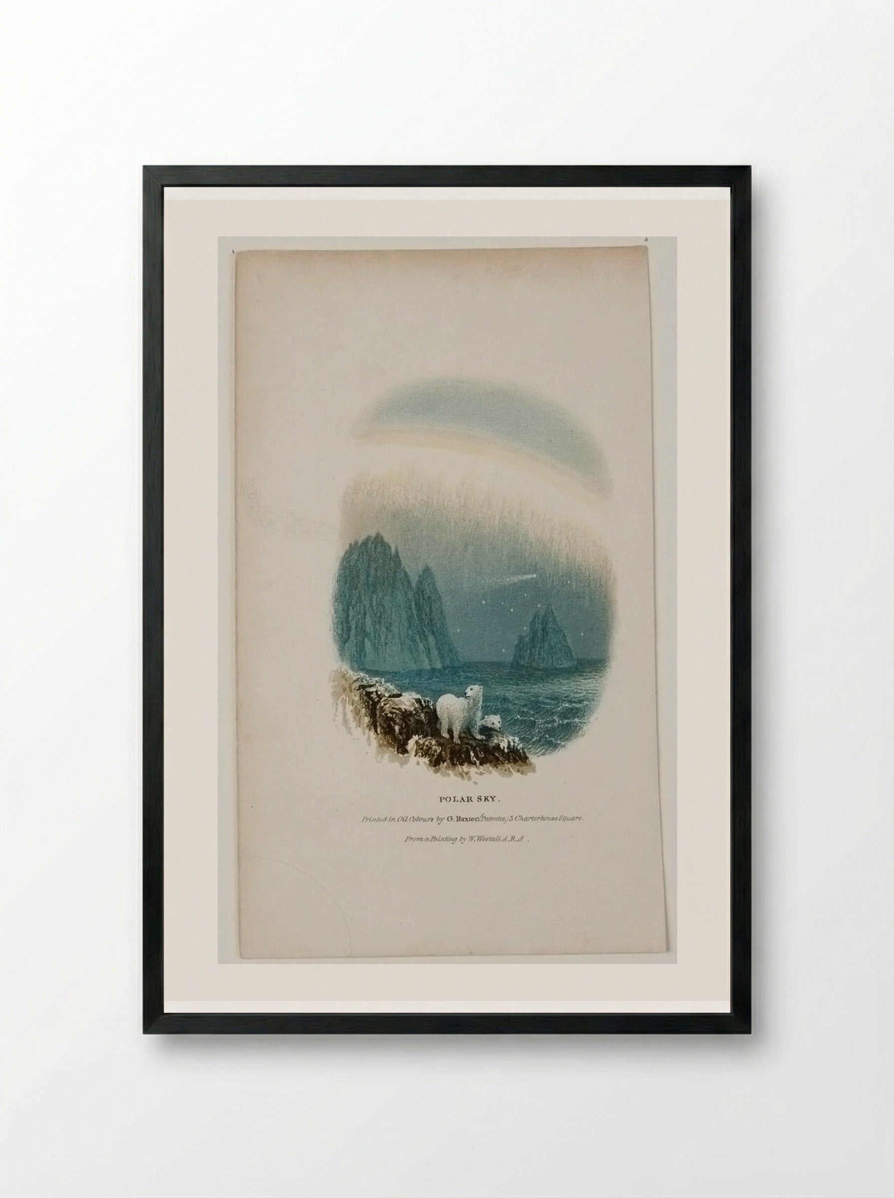 Polar Sky - George Baxter - Framed Print Black