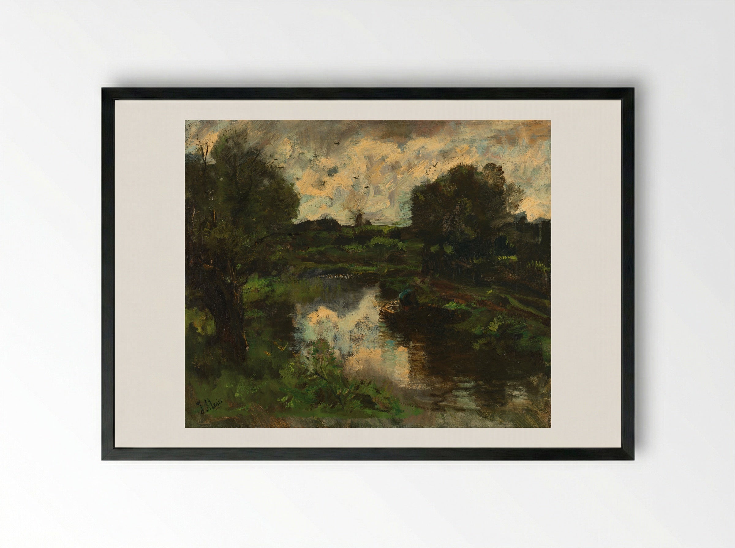 Polder na onweer - Jacob Maris - Framed Print Black