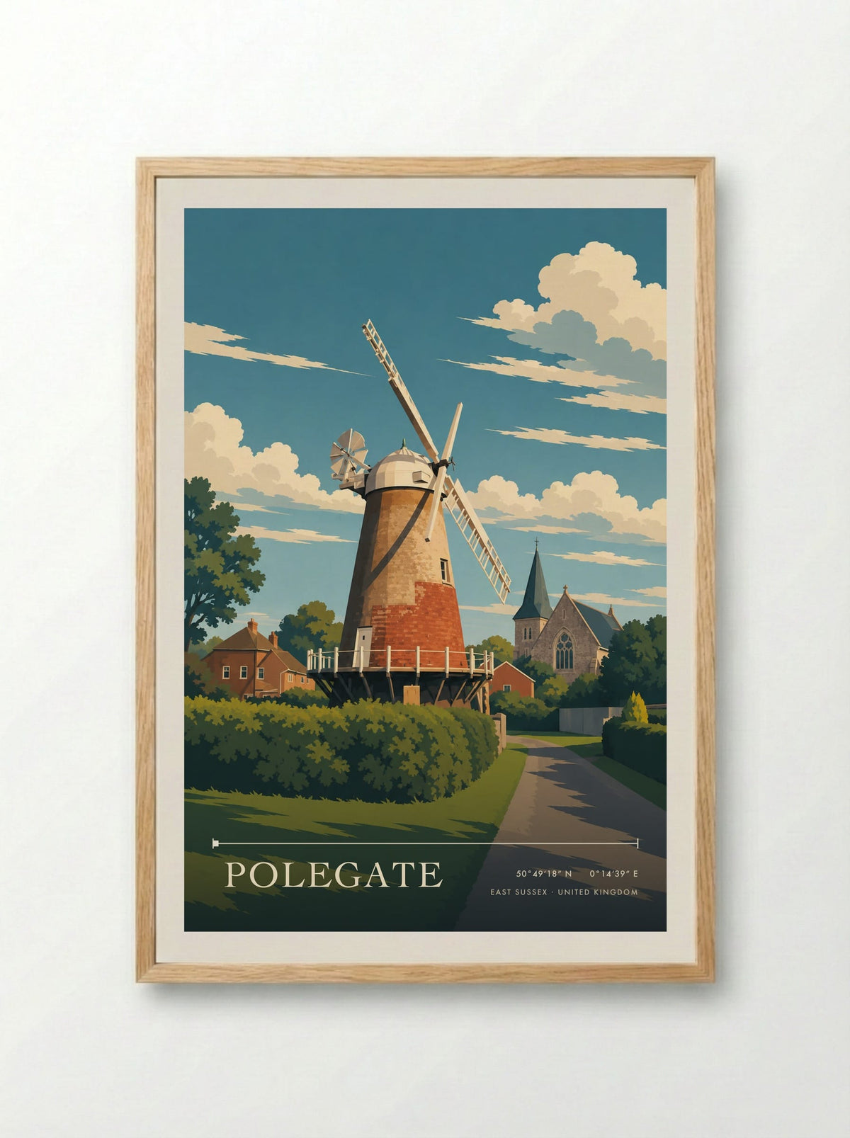 Polegate, East Sussex | Travel Poster - Framed Print Wood