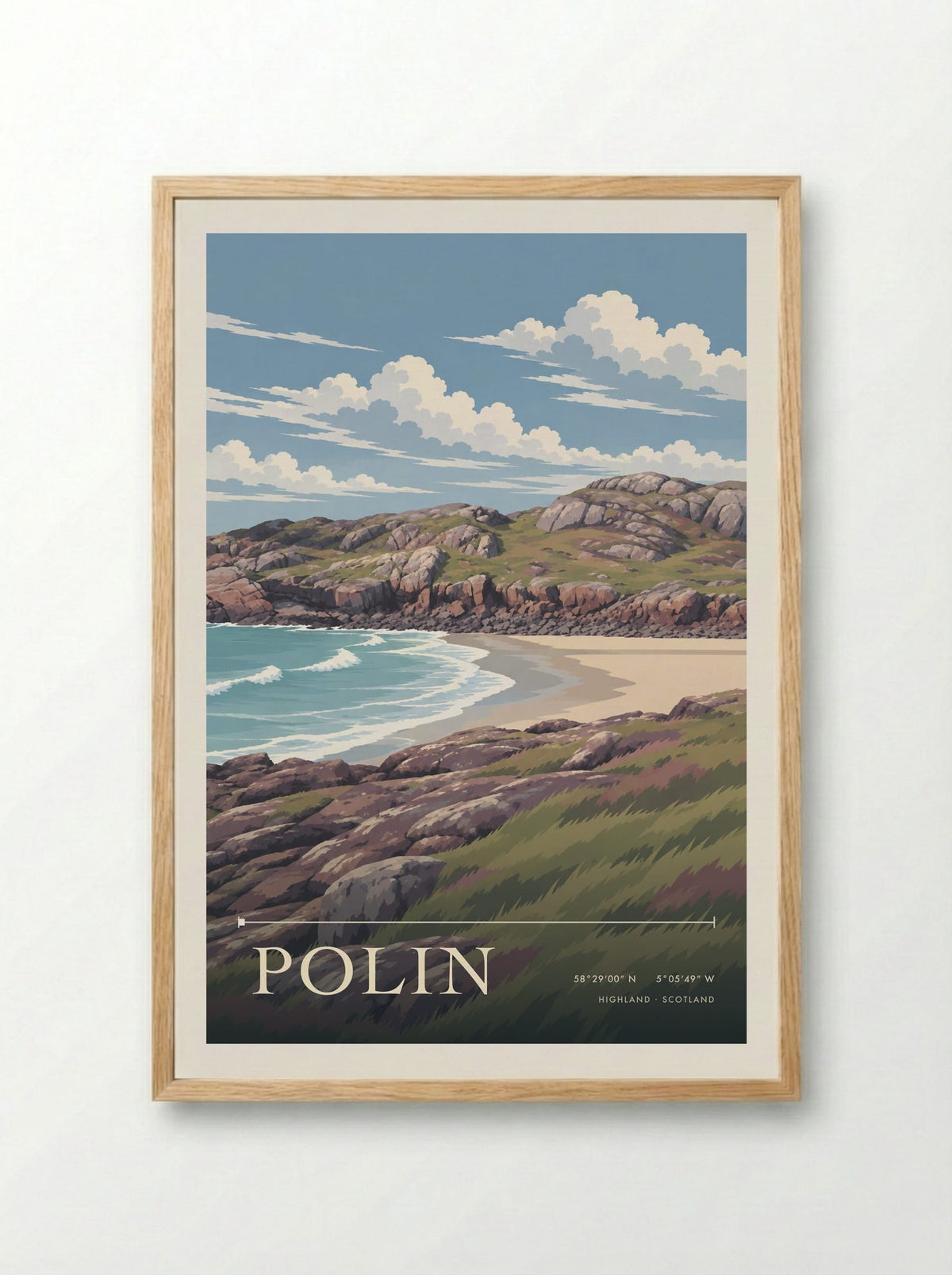 Polin, Highland | Travel Poster - Framed Print Wood