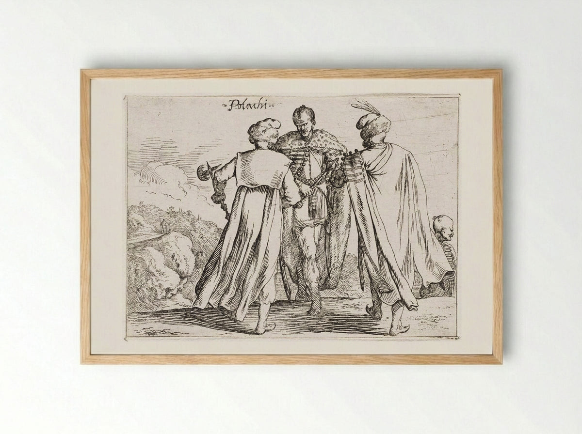 Polish Costumes - Johann Wilhelm Baur - Framed Print Wood