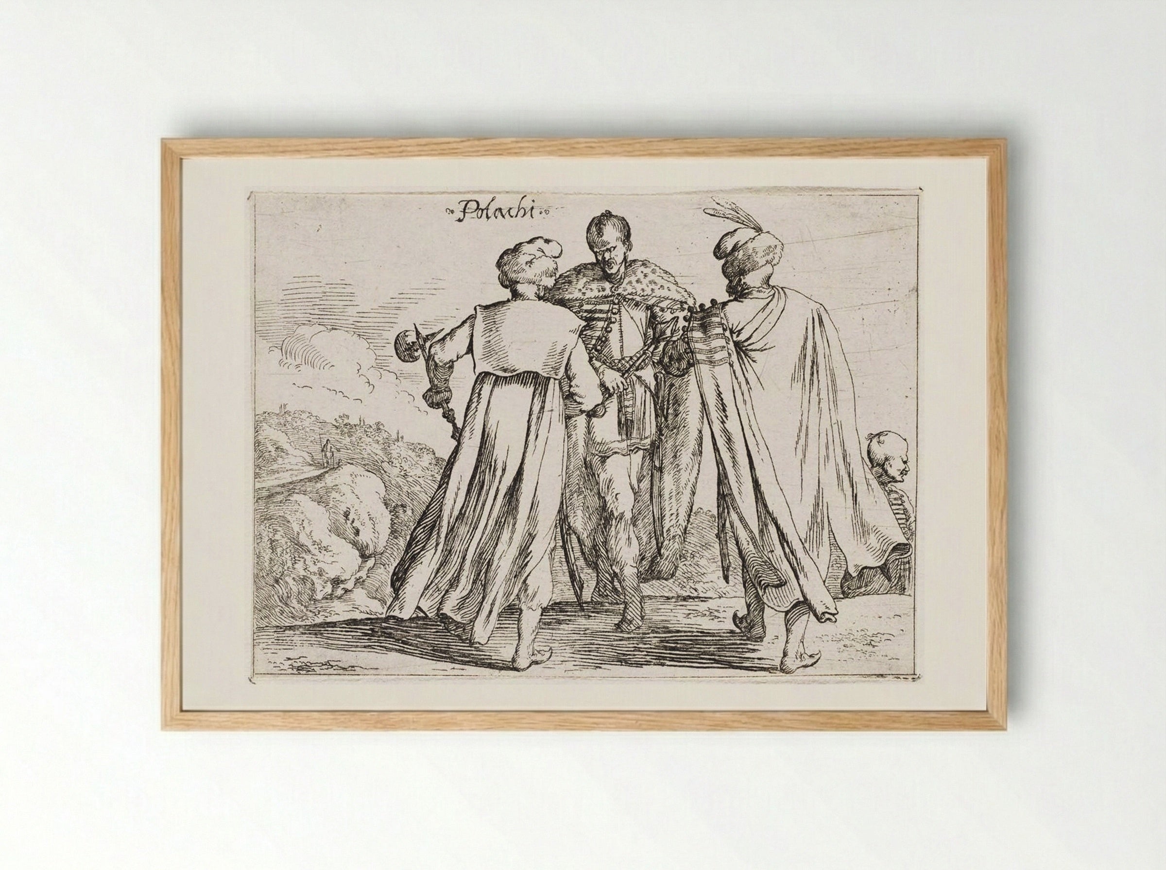 Polish Costumes - Johann Wilhelm Baur - Framed Print Wood