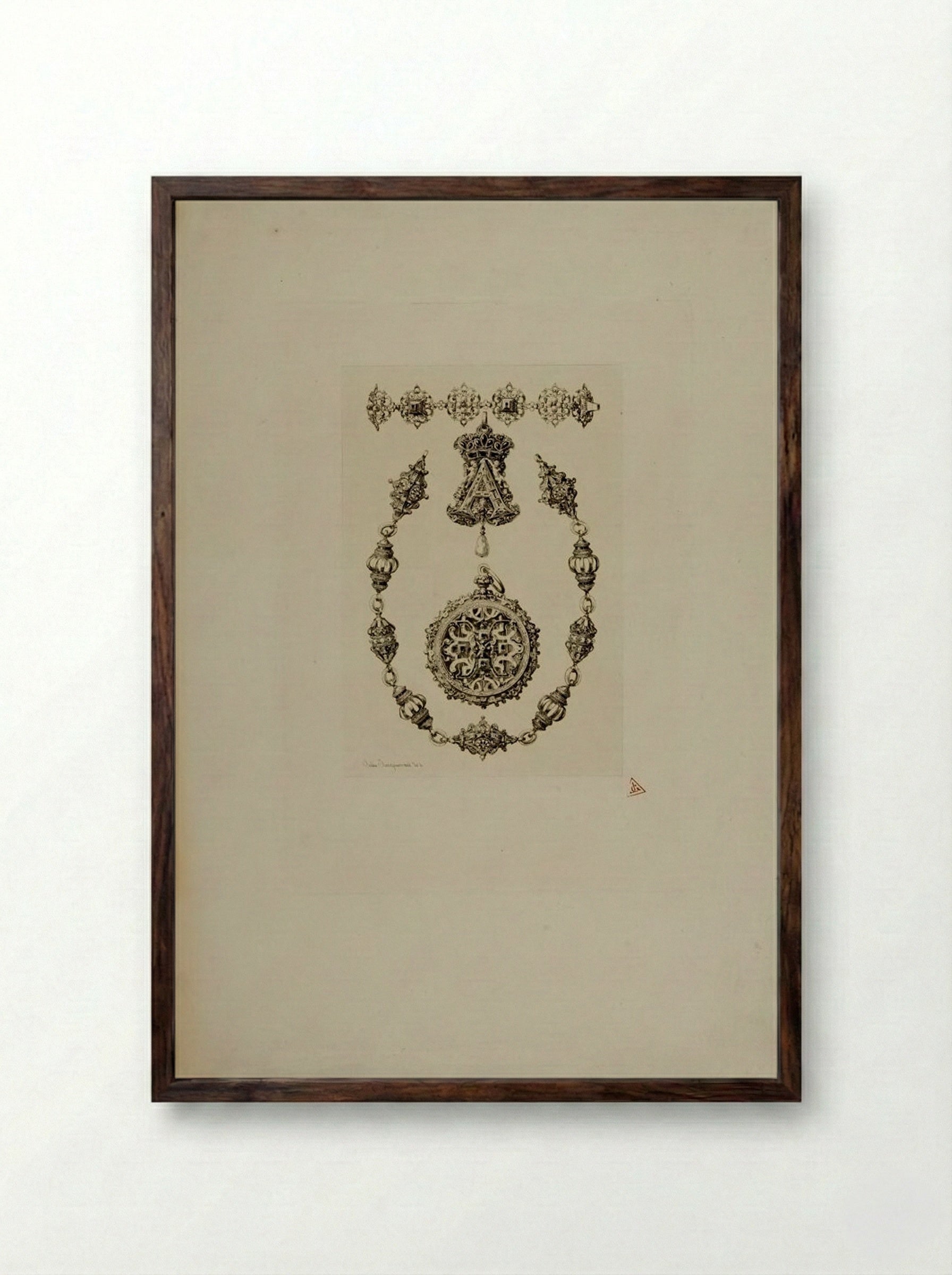 Polish Jewels, B - Jules Ferdinand Jacquemart - Framed Print Dark Wood
