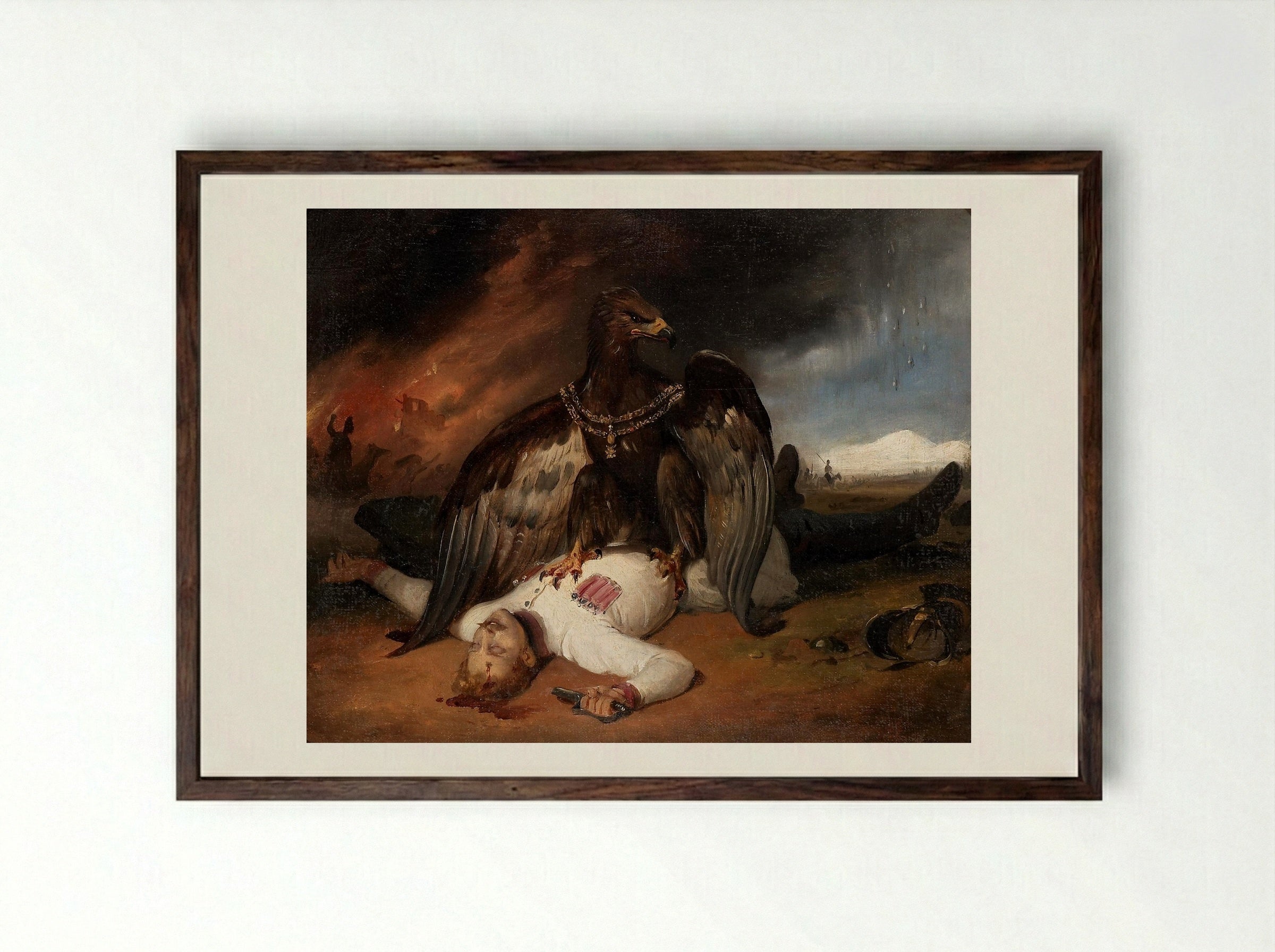 Polish Prometheus - Horace Vernet - Framed Print Dark Wood