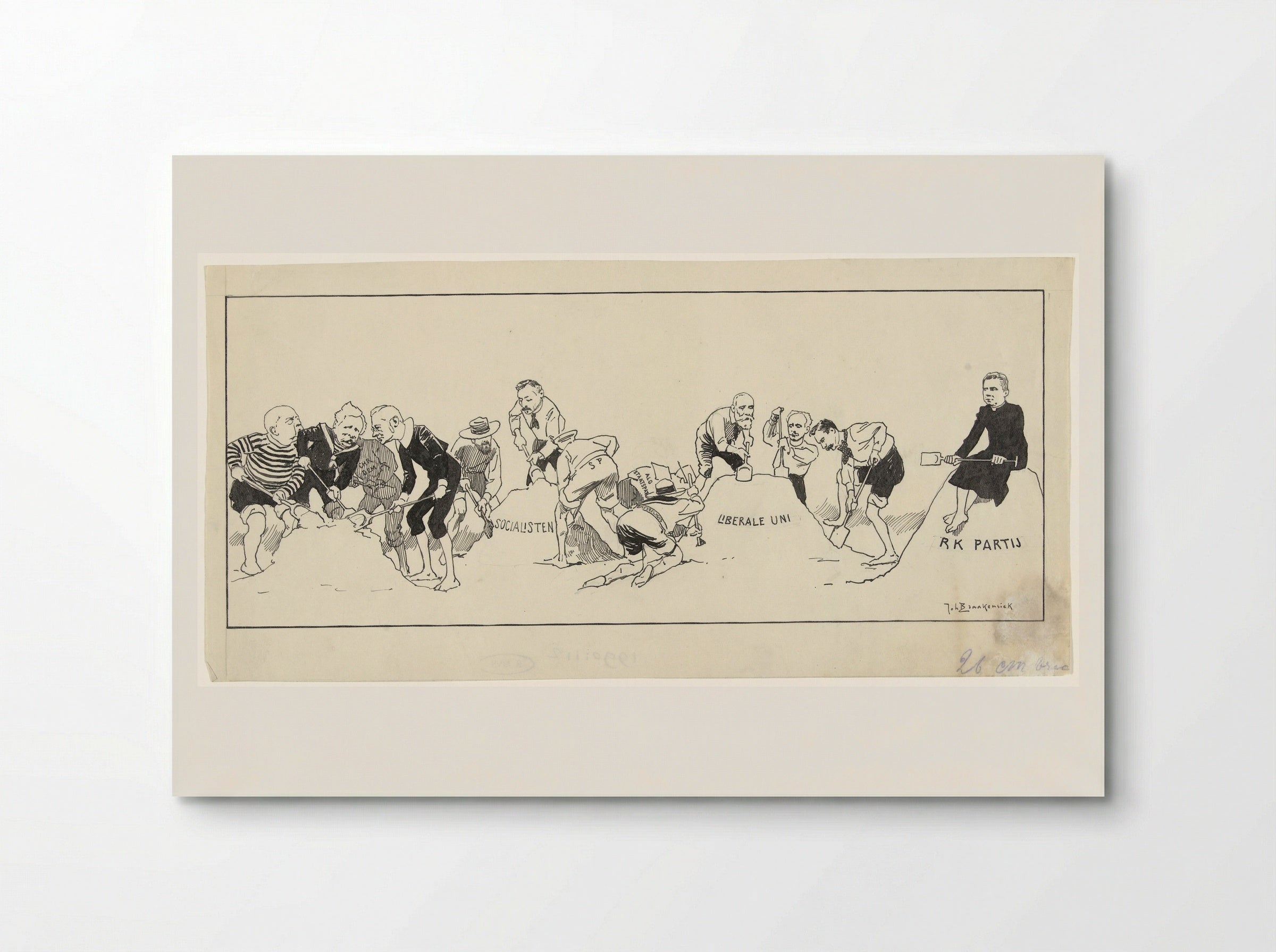 Political Parties Building Sandcastles - Johan Braakensiek - Poster