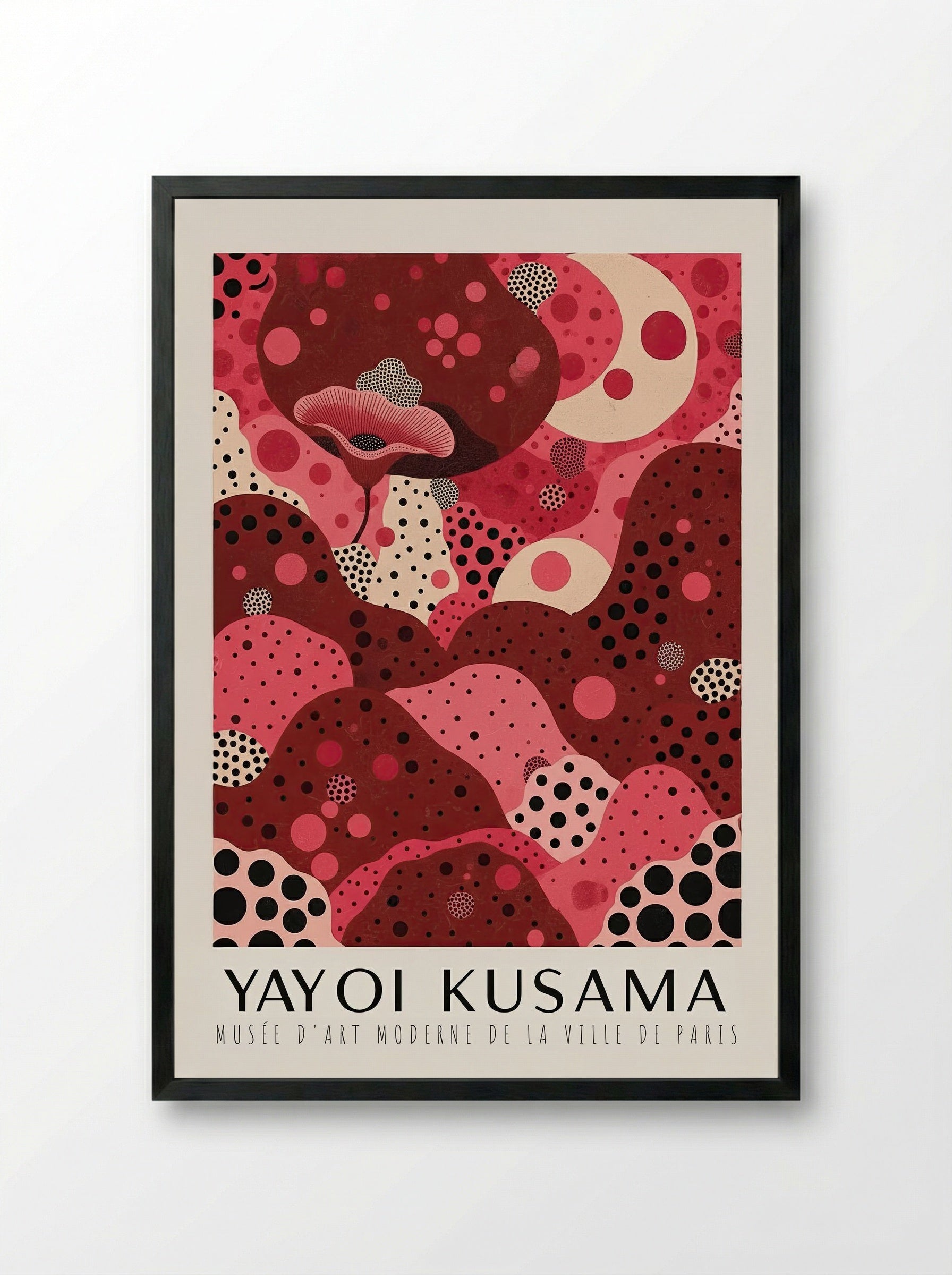 Polka Dot Dreamscape - Yayoi Kusama - Framed Print Black