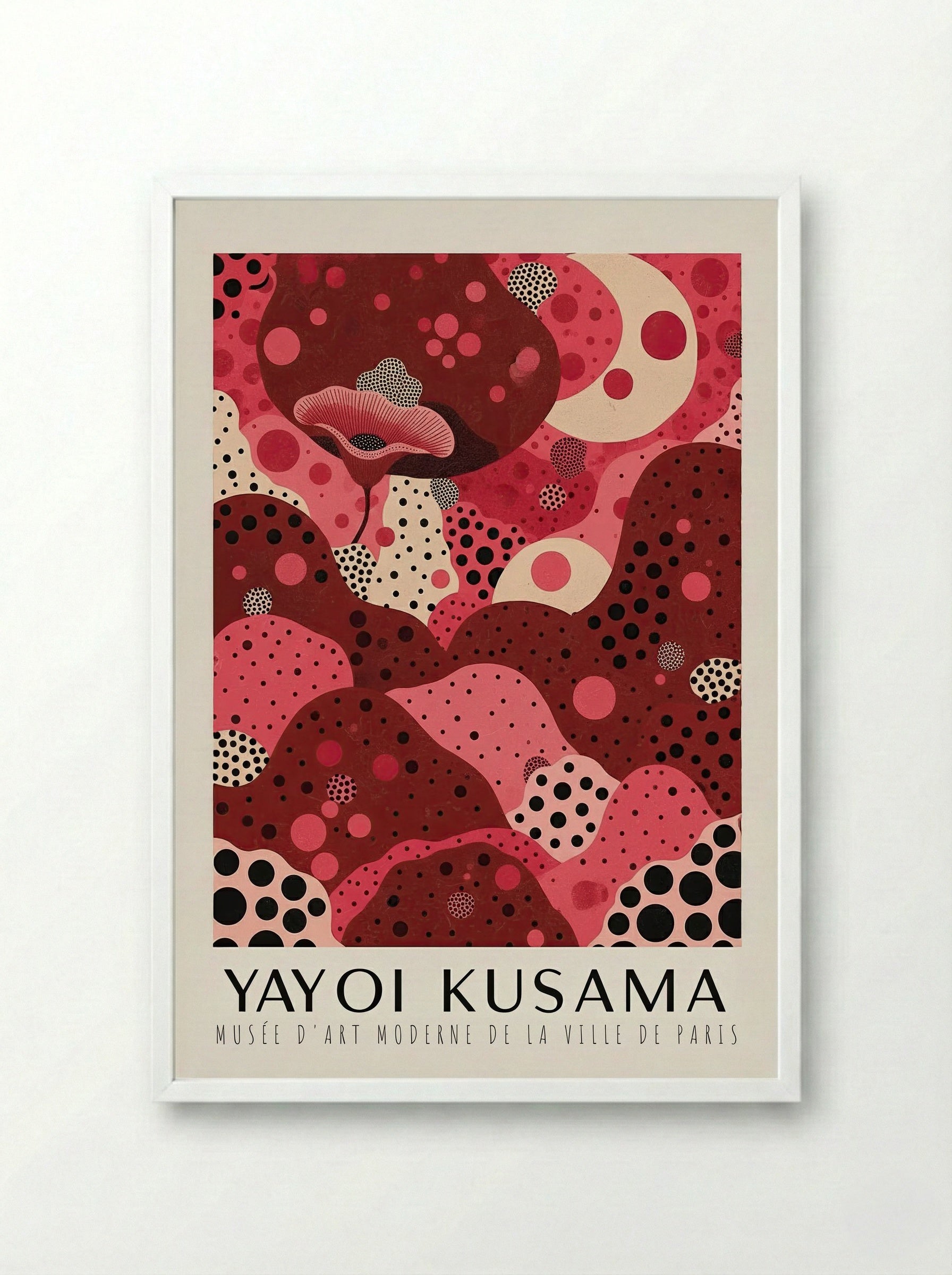 Polka Dot Dreamscape - Yayoi Kusama - Framed Print White
