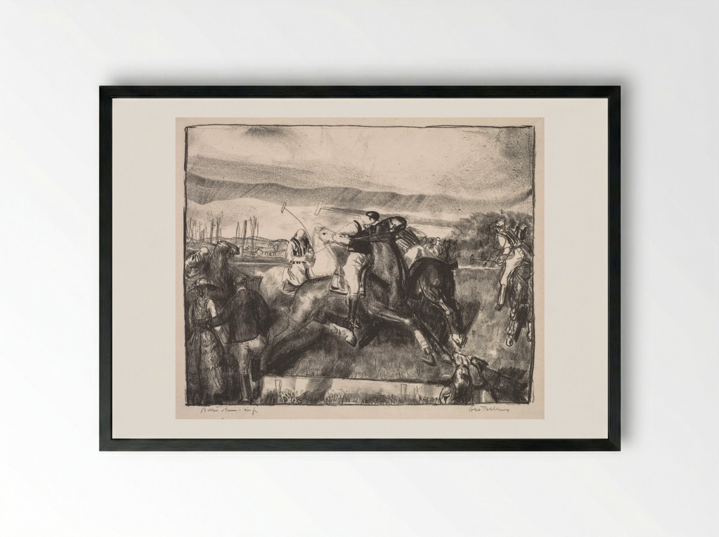 Polo Sketch - George Bellows - Framed Print Black