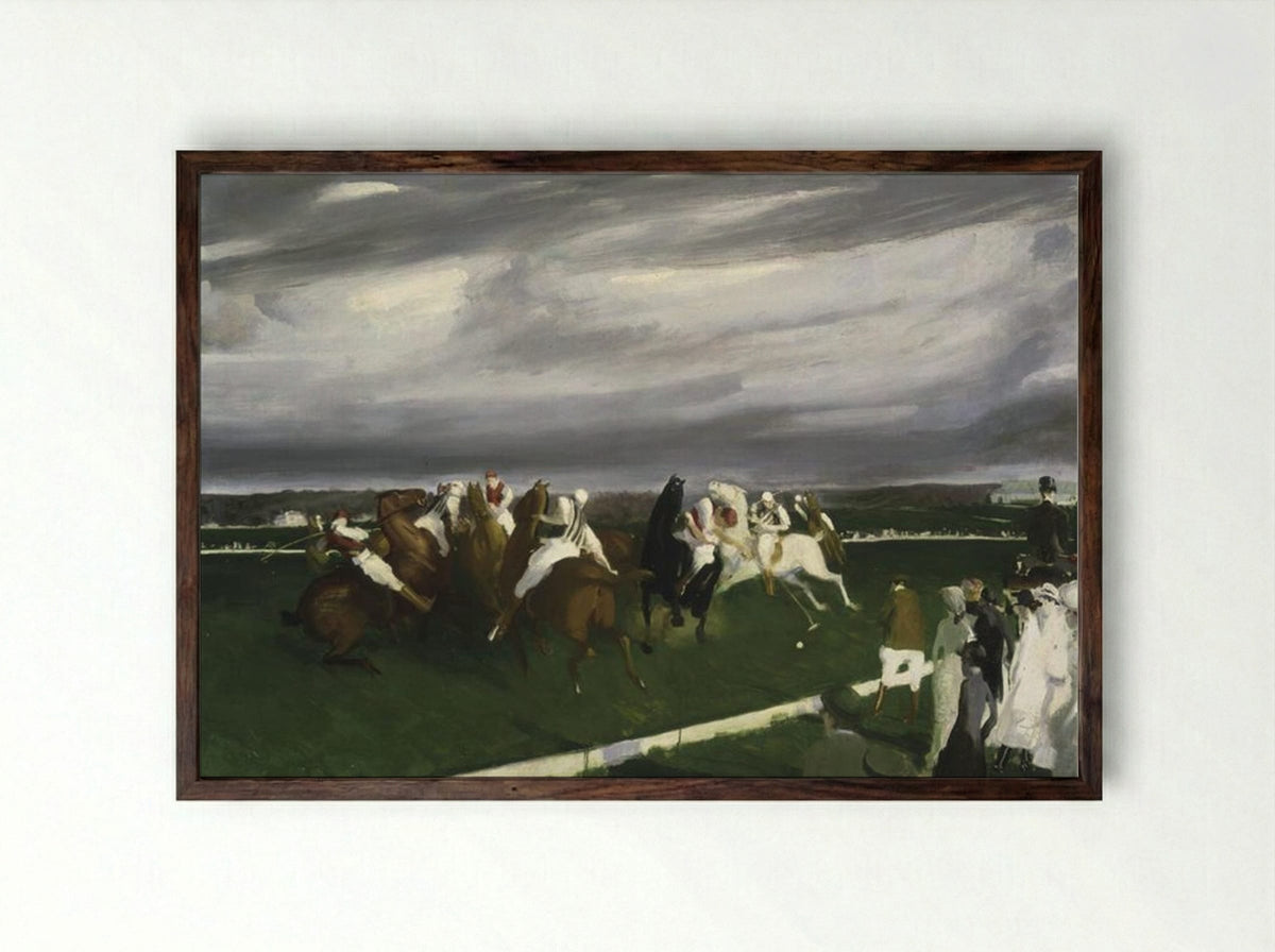 Polo at Lakewood - George Bellows - Framed Print Dark Wood