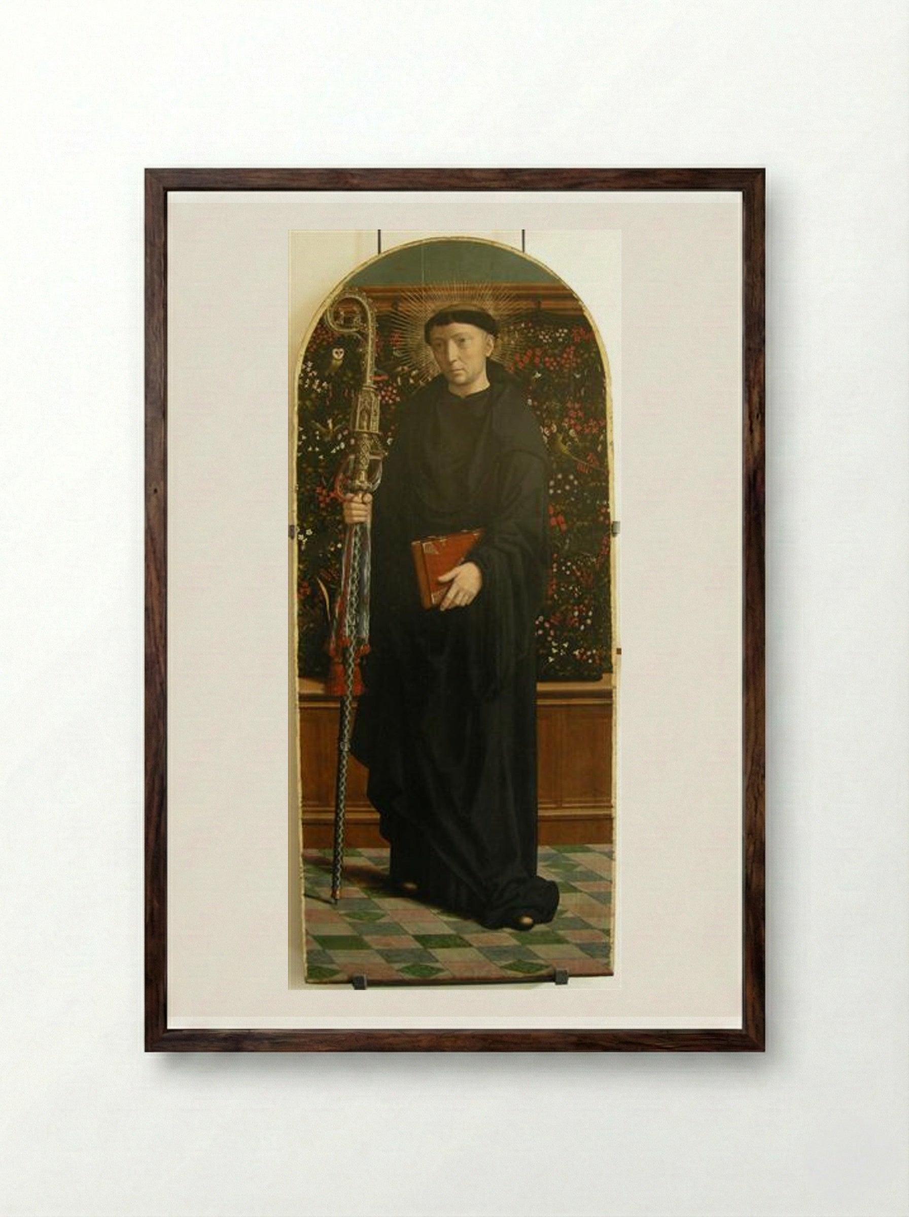 Polyptych of Cervara: St. Mauro - Gerard David - Framed Print Dark Wood