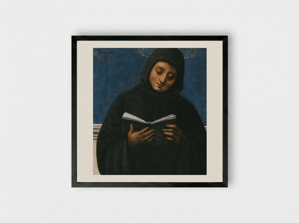 Polyptych of St. Peter (San Mauro) - Pietro Perugino - Framed Print Black
