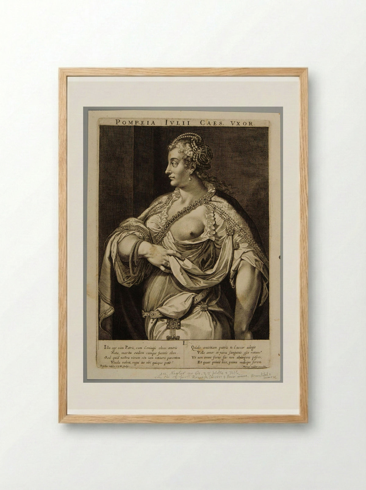 Pompeia, Wife of Julius Caesar - Aegidius Sadeler II - Framed Print Wood