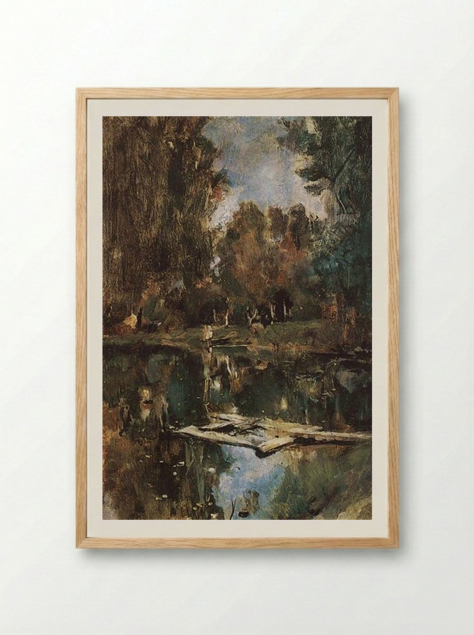 Pond in Abramtsevo - Valentin Serov - Framed Print Wood