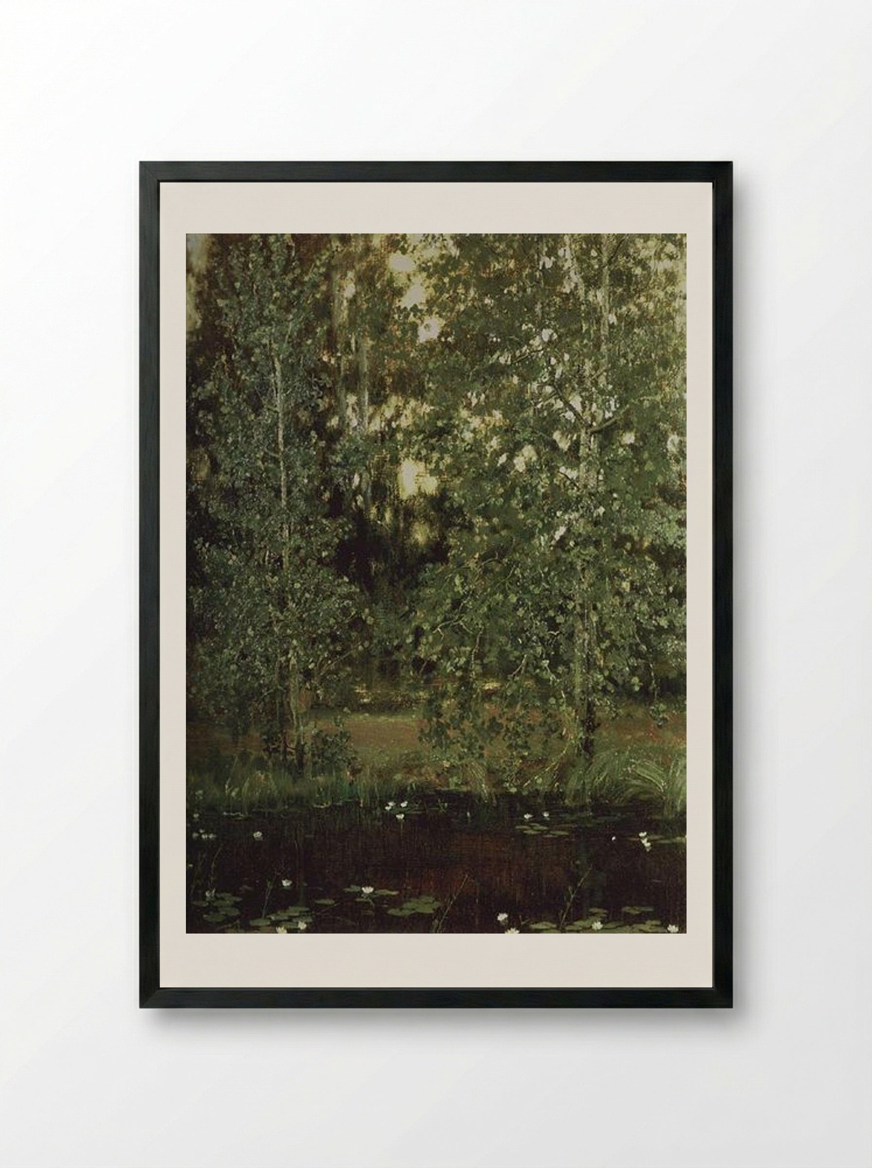 Pond in Ochtir - Viktor Vasnetsov - Framed Print Black