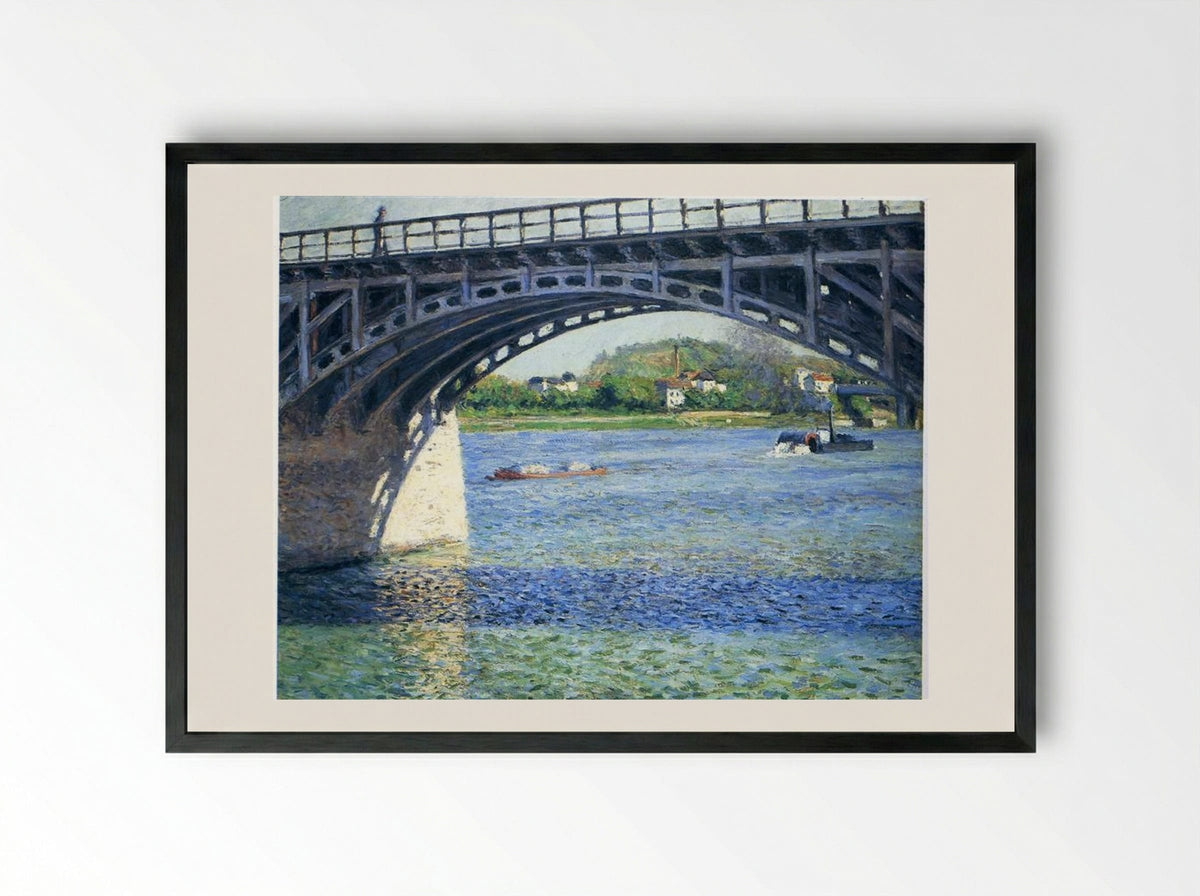 Pont d'Argenteuil - Gustave Caillebotte - Framed Print Black