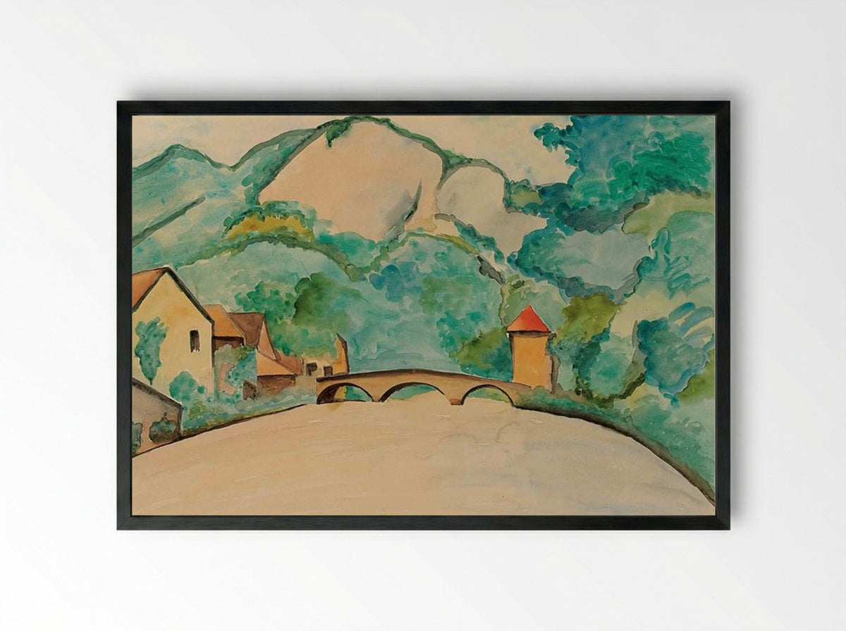 Pont sur la Loue à Moutier - Auguste Herbin - Framed Print Black