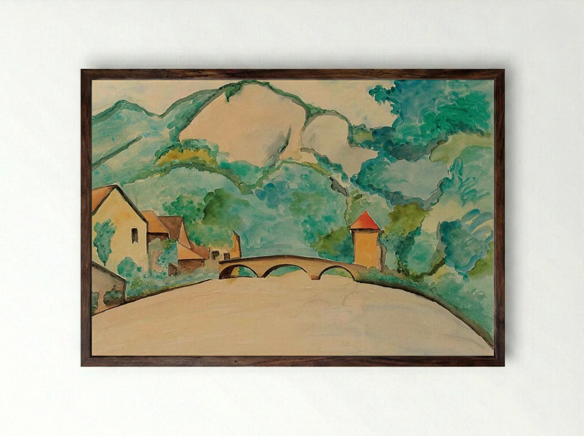 Pont sur la Loue à Moutier - Auguste Herbin - Framed Print Dark Wood