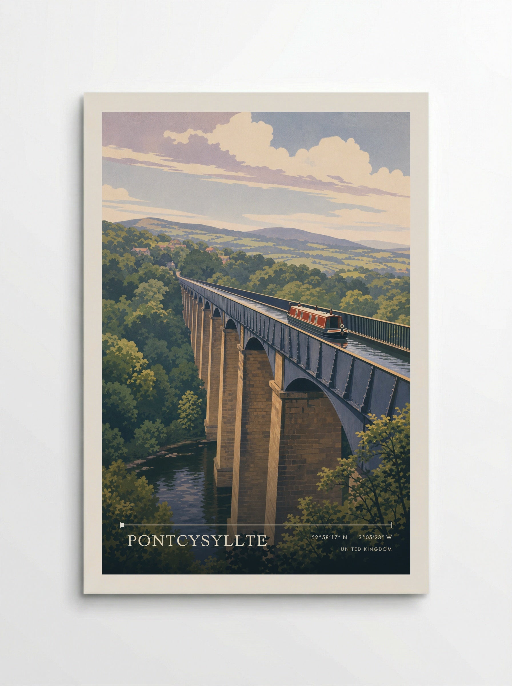 Pontcysyllte United Kingdom Travel Poster - Poster