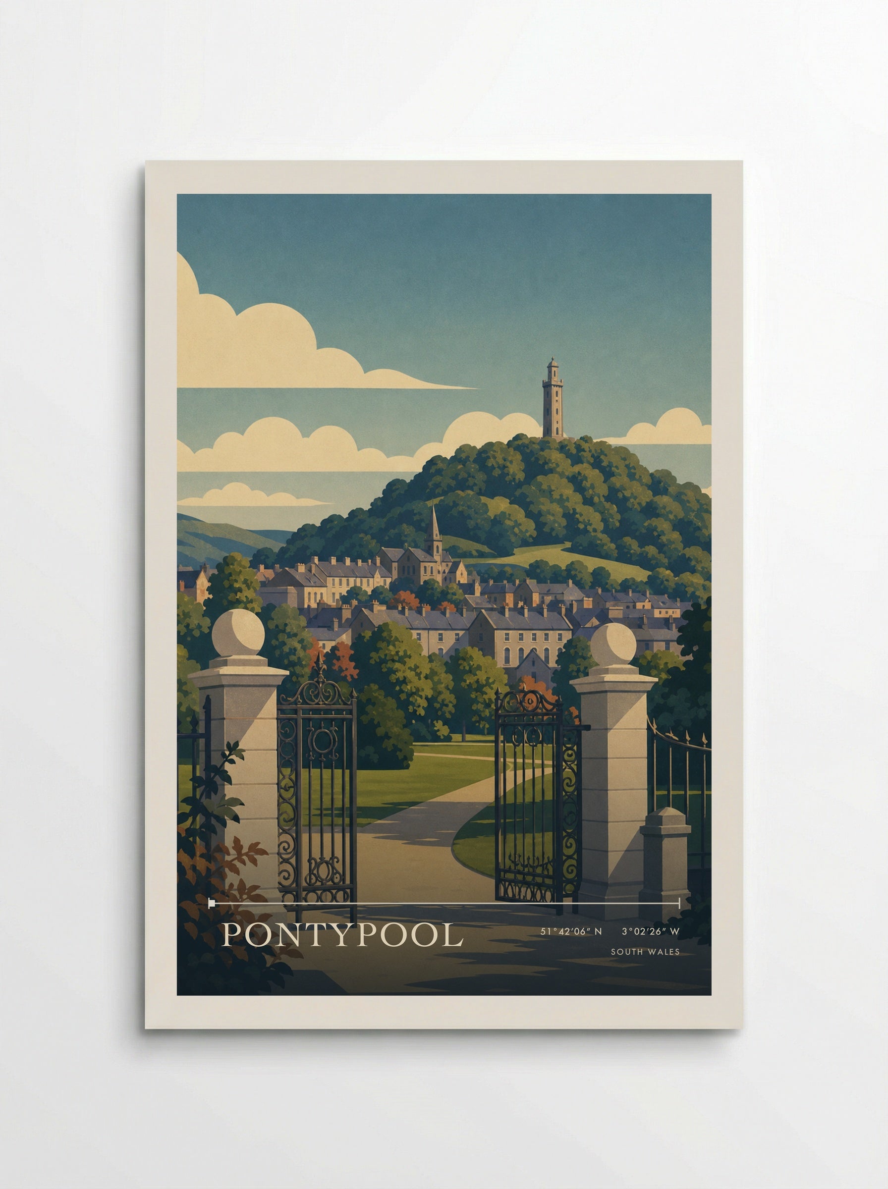 Pontypool South Wales Wales Travel Poster - Poster
