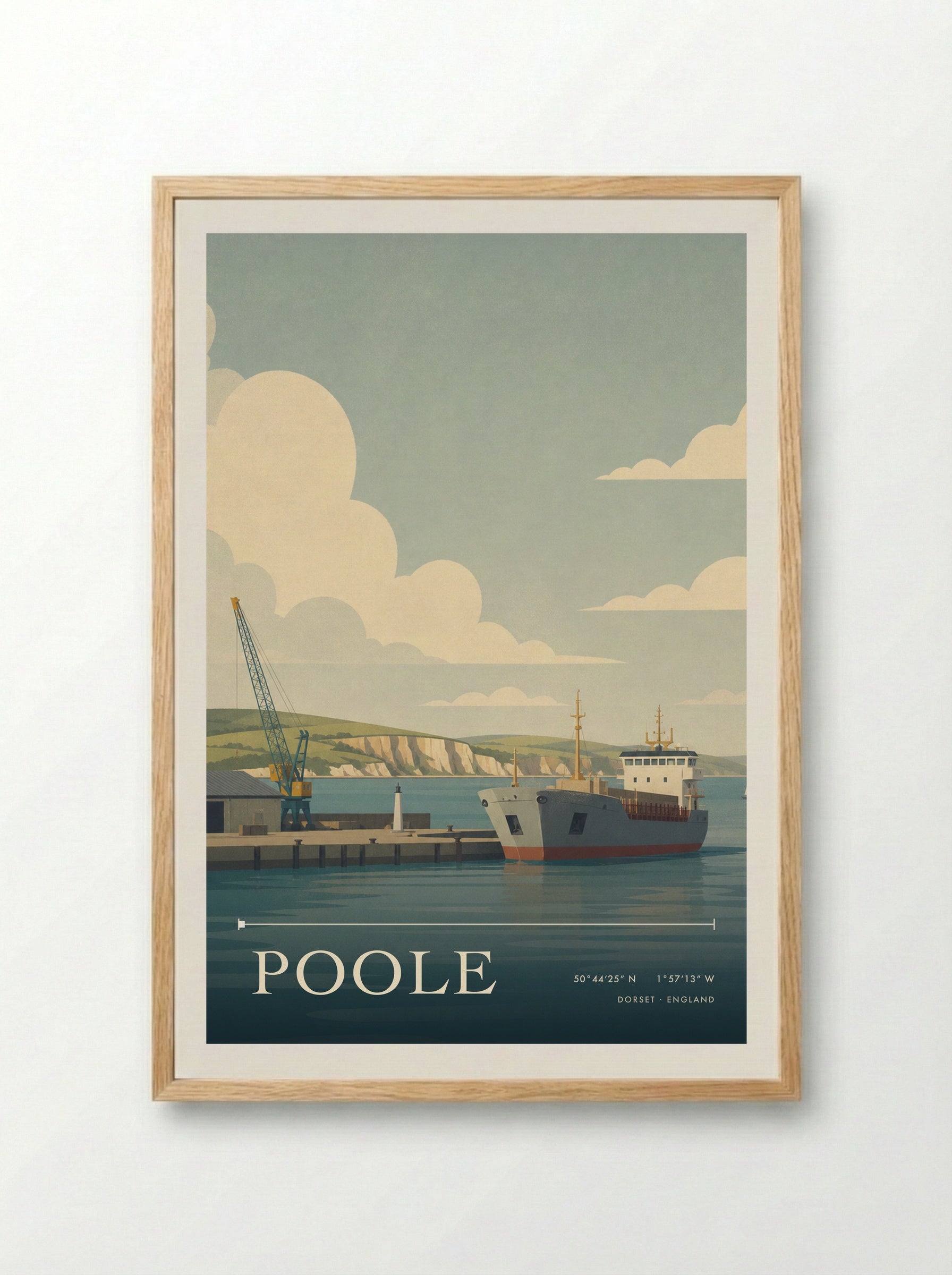 Poole Dorset England Travel Poster - Framed Print Wood