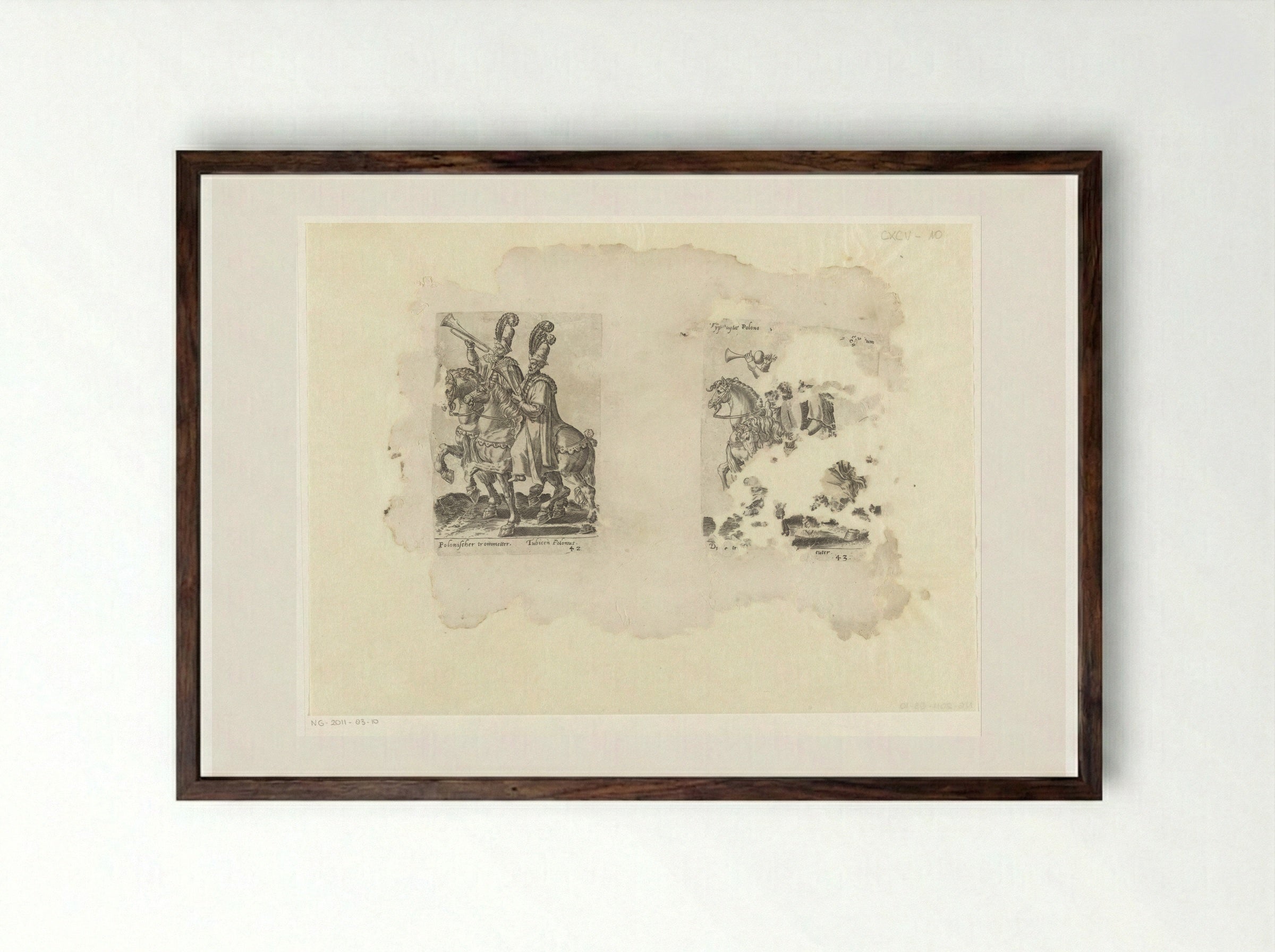 Poolse herauten en muzikanten - Abraham de Bruyn - Framed Print Dark Wood