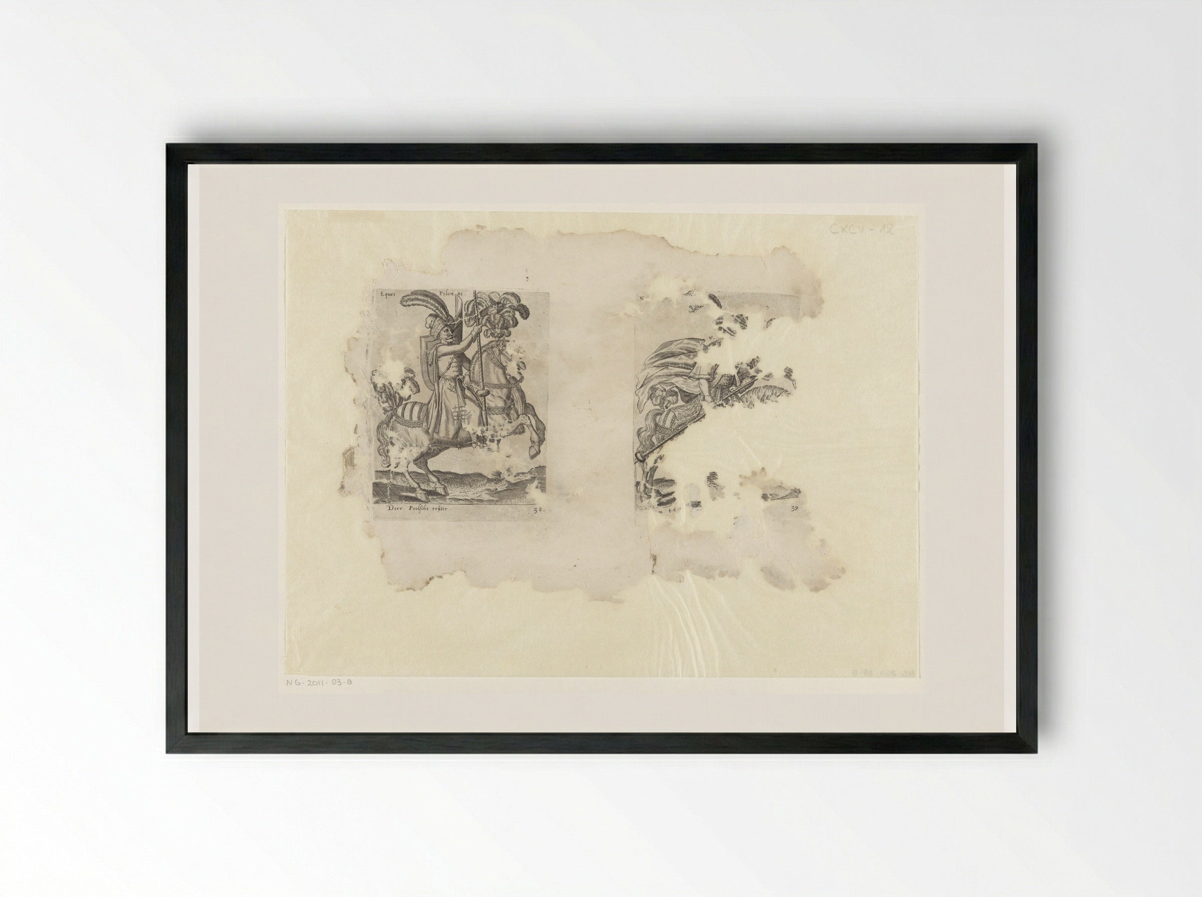 Poolse ruiter en Hongaarse edelman - Abraham de Bruyn - Framed Print Black
