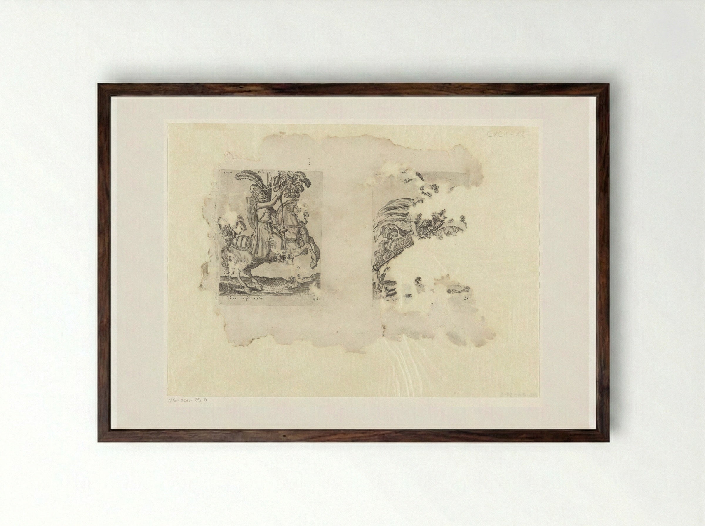 Poolse ruiter en Hongaarse edelman - Abraham de Bruyn - Framed Print Dark Wood