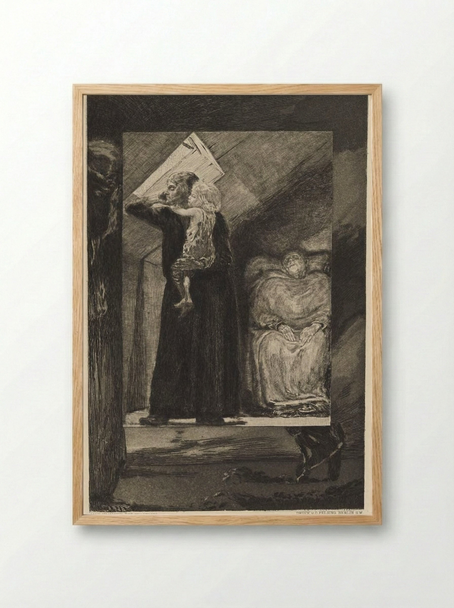 Poor Family, from the portfolio On Death, Part One, Opus XI - Max Klinger - Framed Print Wood
