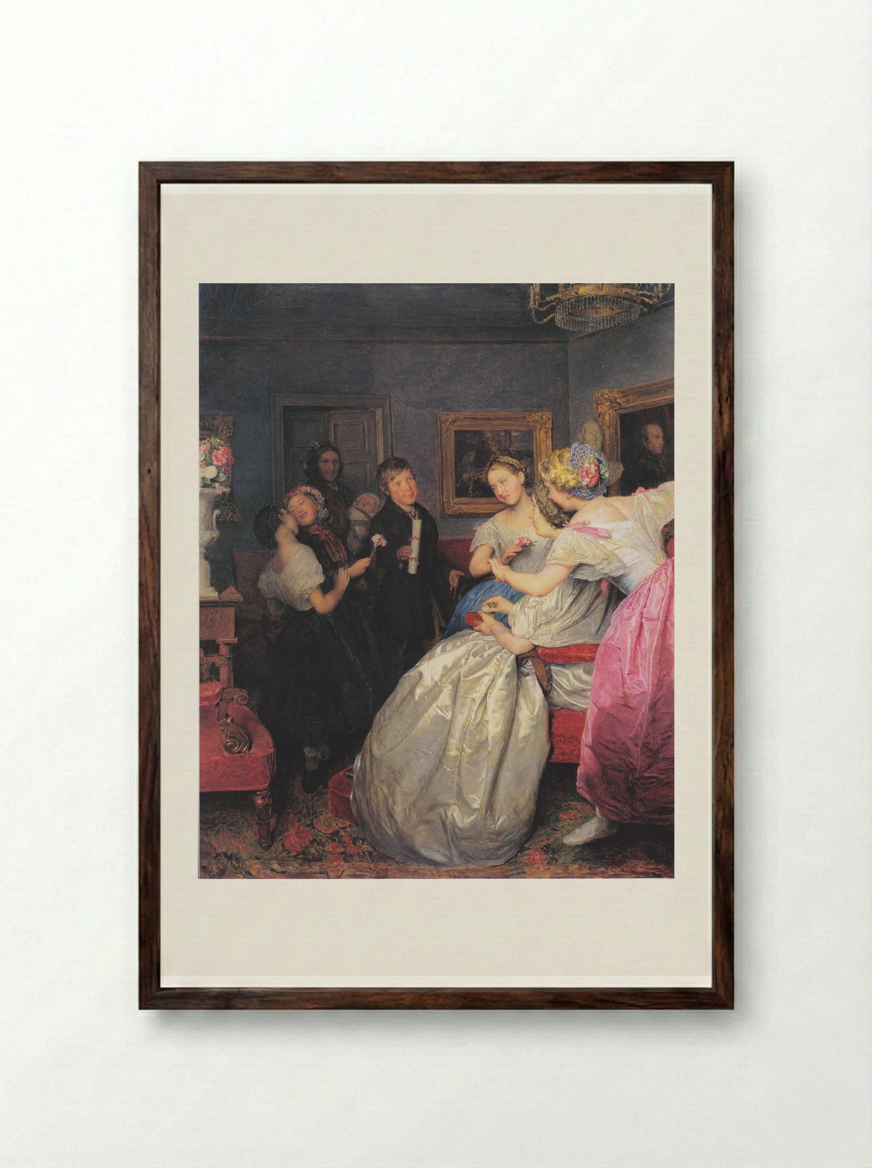 Poor Wishers - Ferdinand Georg Waldmüller - Framed Print Dark Wood