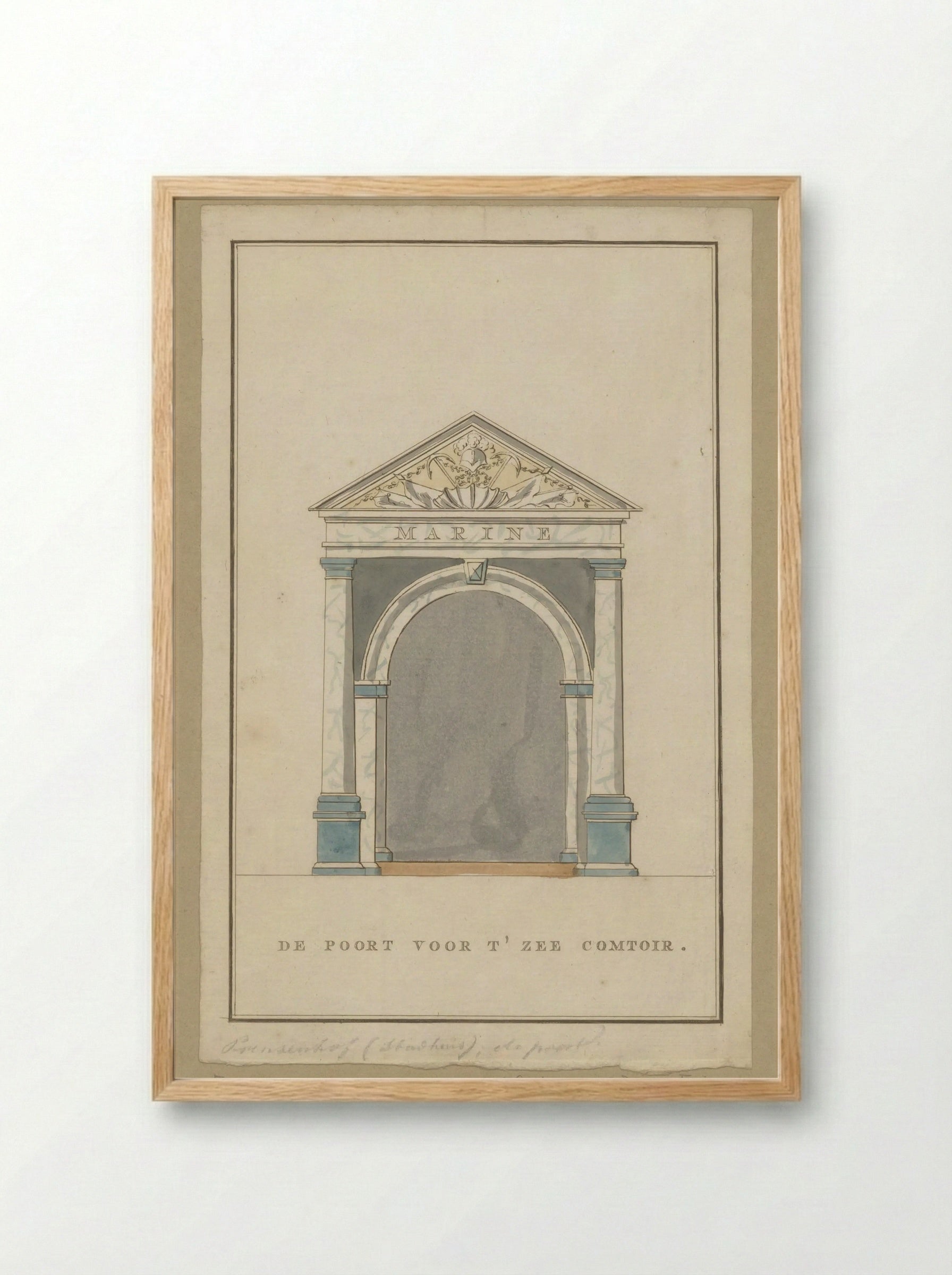 Poort, decoratie voor het Zeemagazijn te Amsterdam - Noach van der Meer (II) - Framed Print Wood