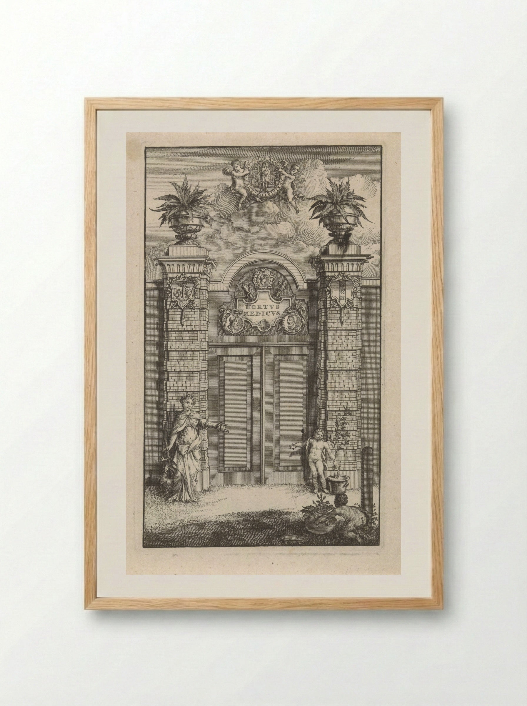 Poort van de Hortus Medicus (Hortus Botanicus) te Amsterdam - Jan Goeree - Framed Print Wood