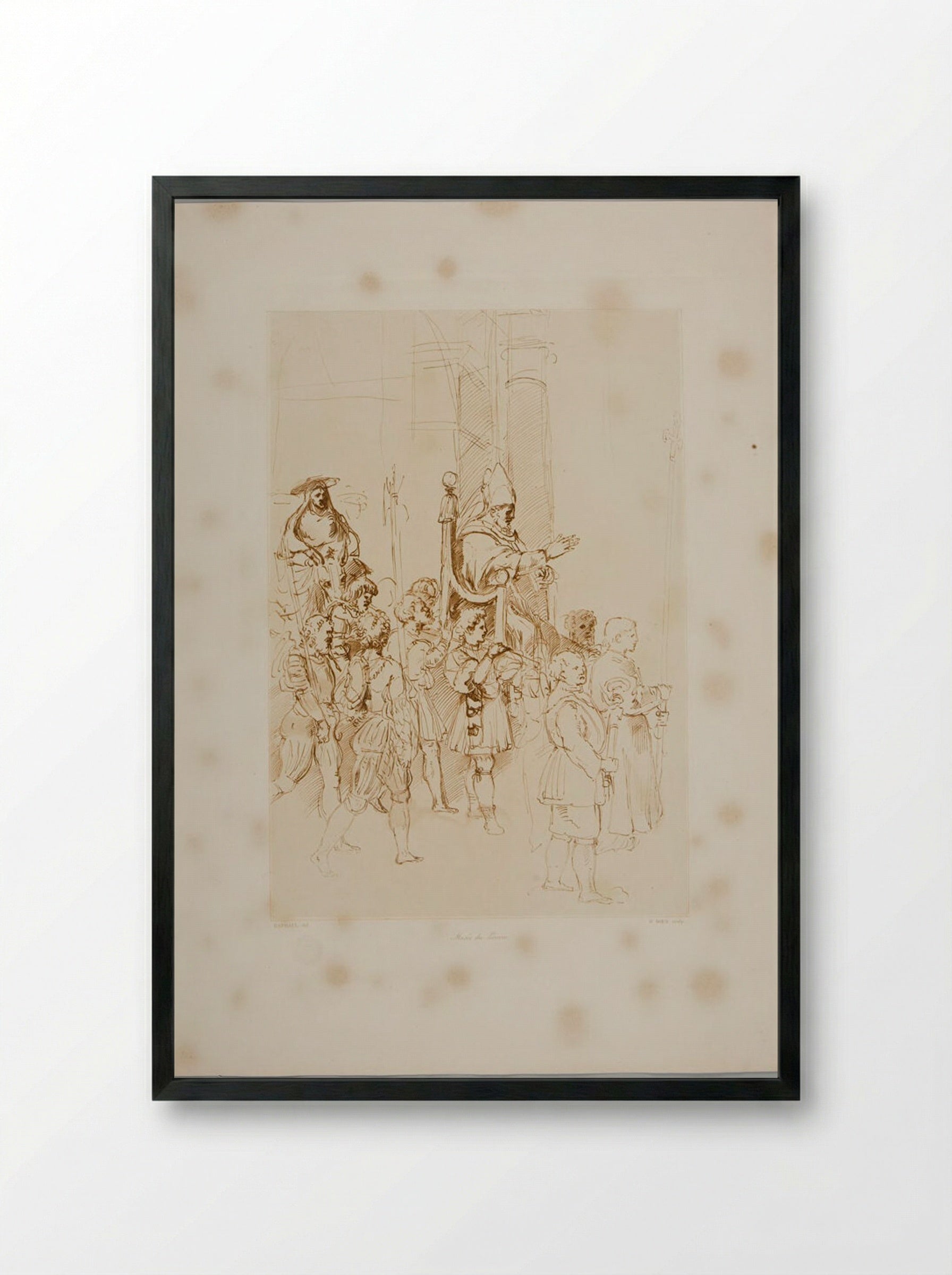 Pope Blessing (After Raphael) - Claude Marie François Dien - Framed Print Black