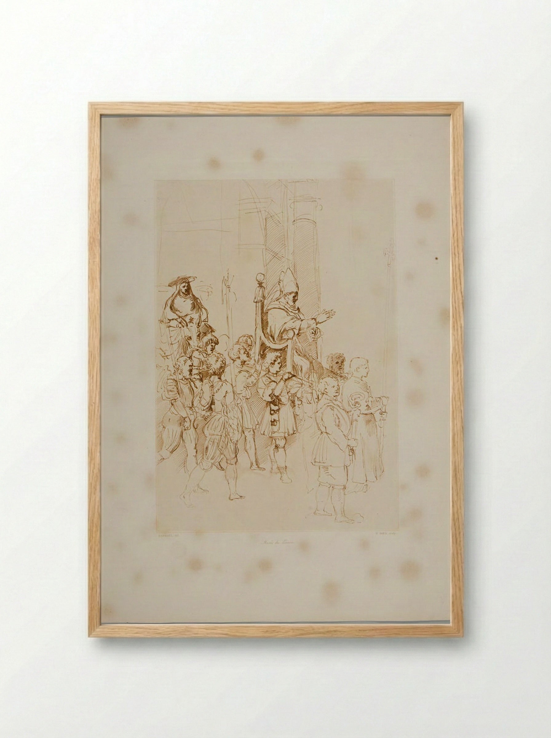 Pope Blessing (After Raphael) - Claude Marie François Dien - Framed Print Wood