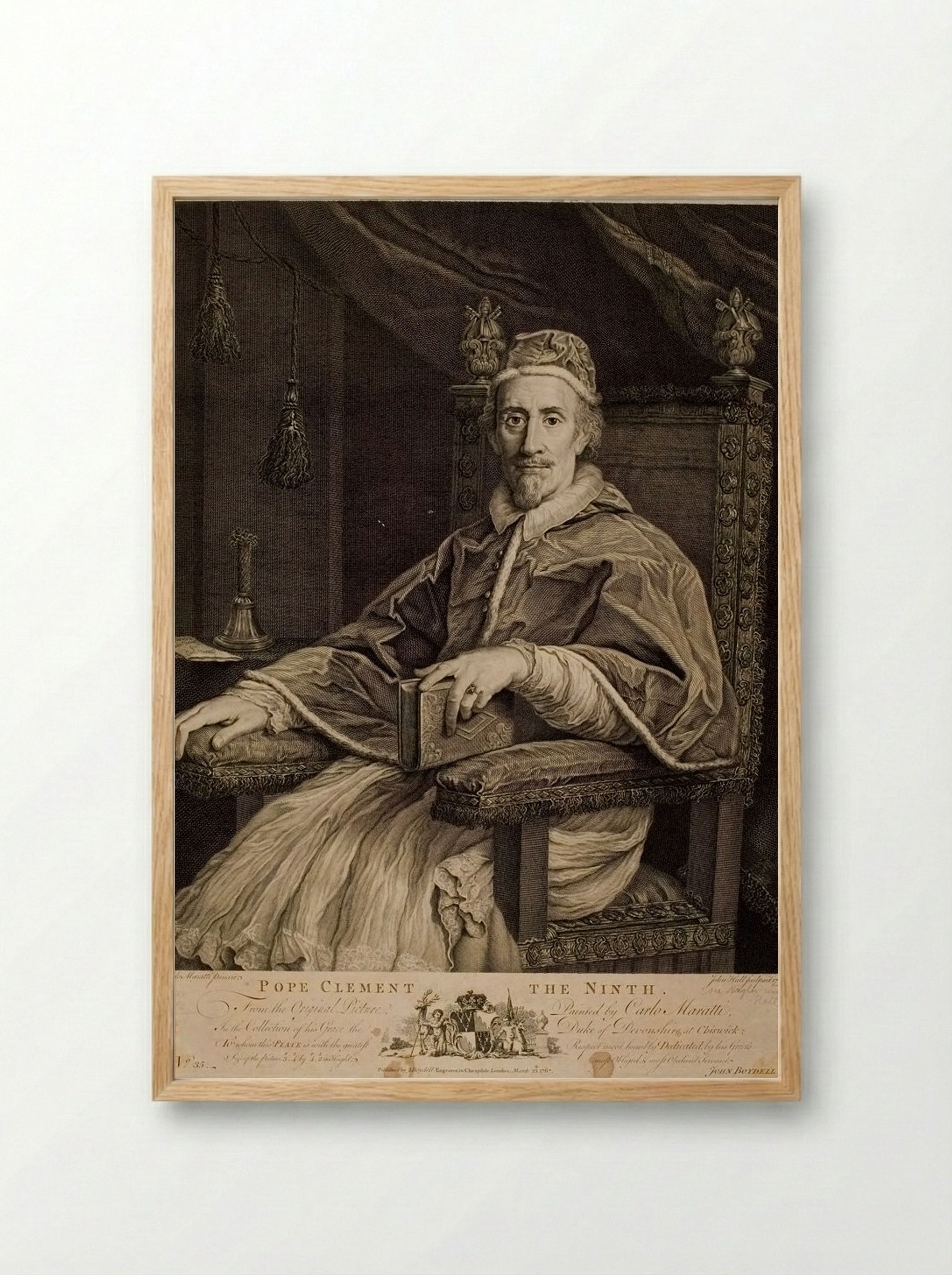 Pope Clement IX - John Hall - Framed Print Wood