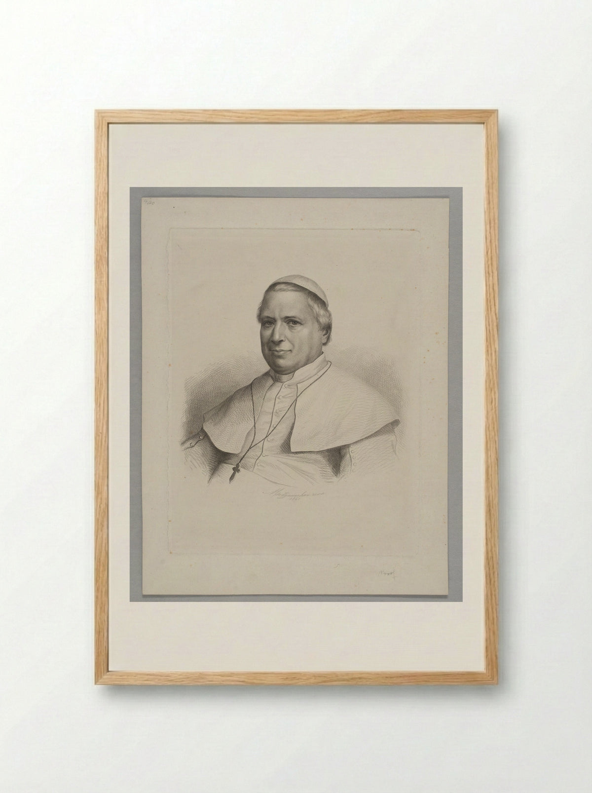 Pope Pius IX - Pierre Guillaume Metzmacher - Framed Print Wood