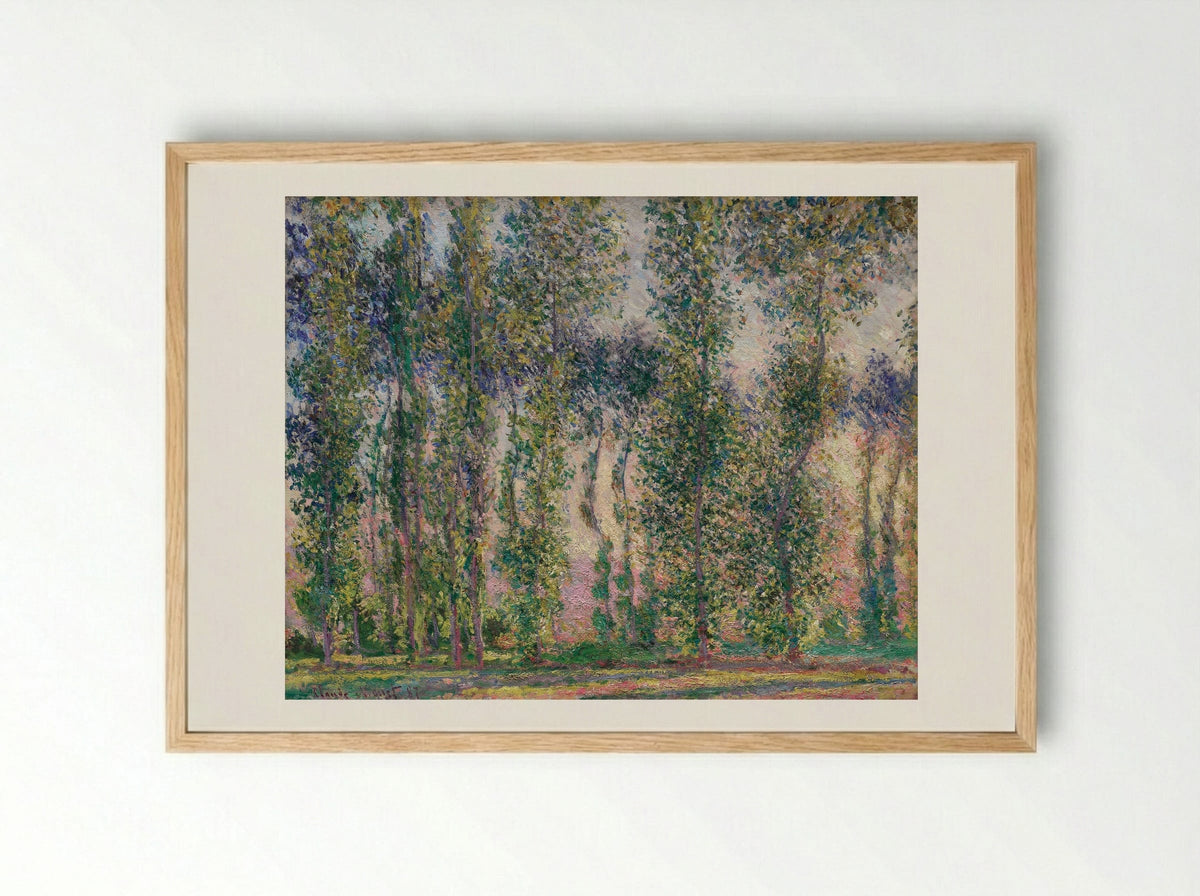 Poplars at Giverny - Claude Monet - Framed Print Wood