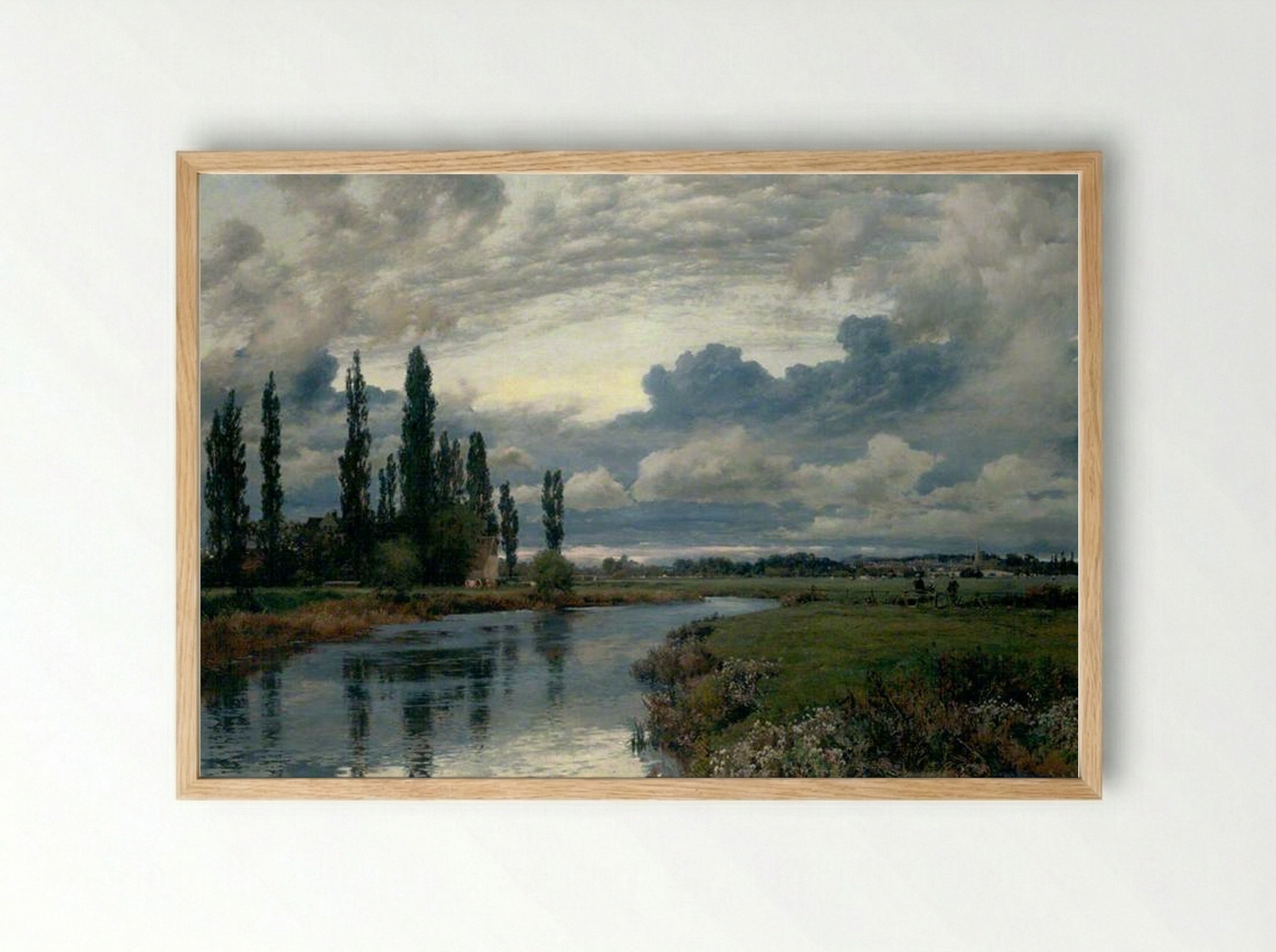 Poplars in the Thames Valley - Alfred Parsons - Framed Print Wood