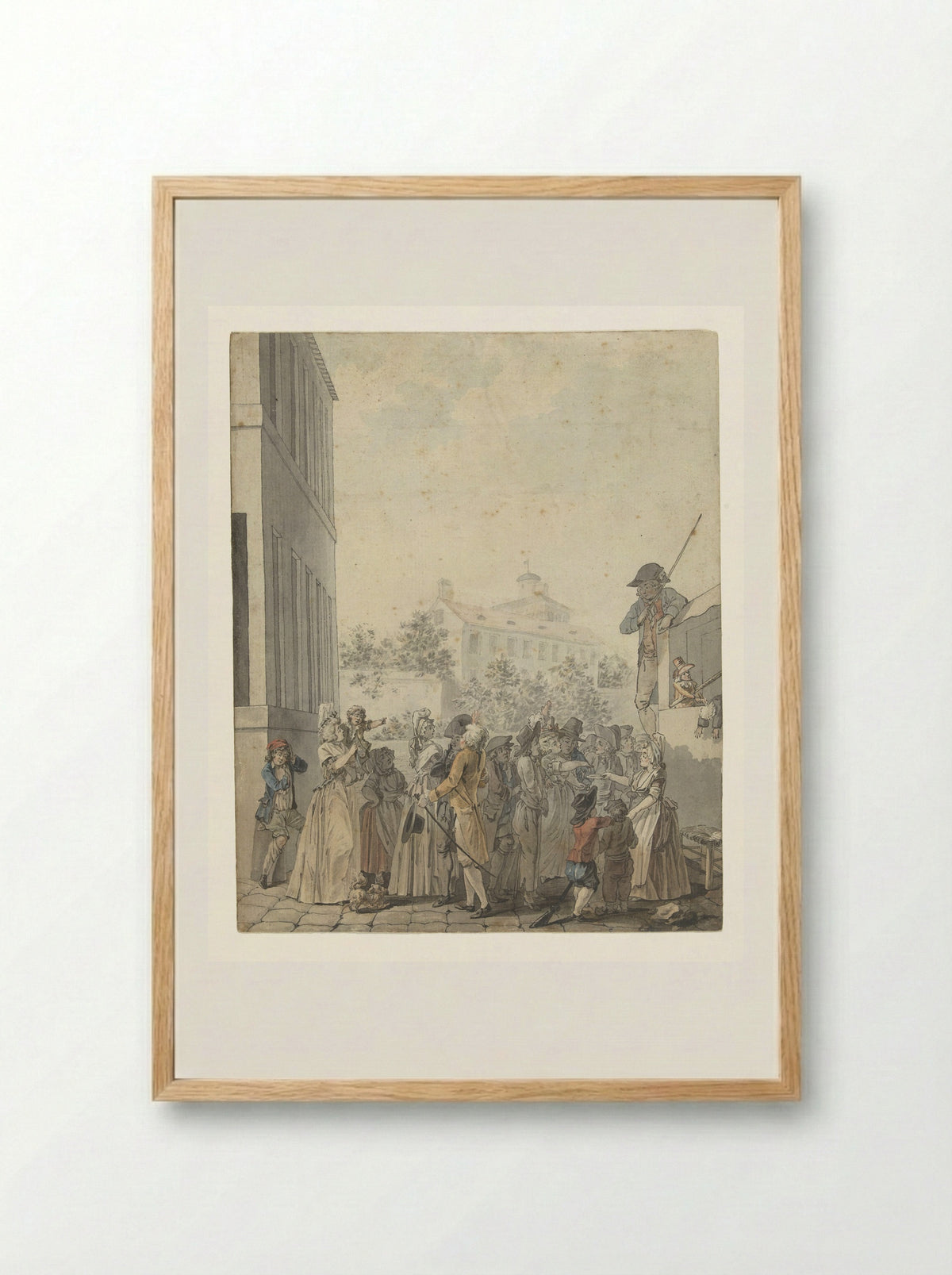Poppenkast op een plein - Nicolas Antoine Taunay - Framed Print Wood