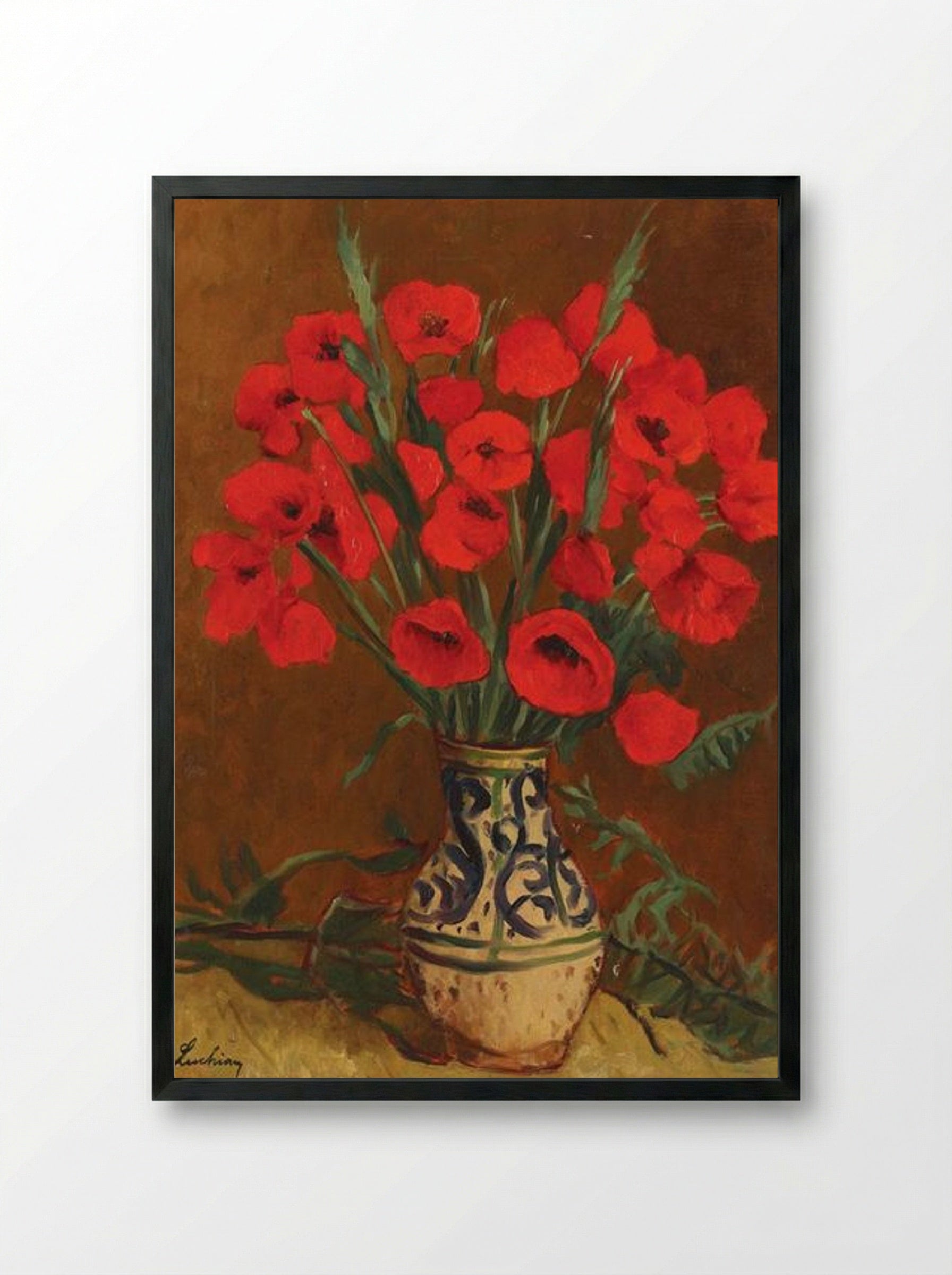 Poppies - Stefan Luchian - Framed Print Black